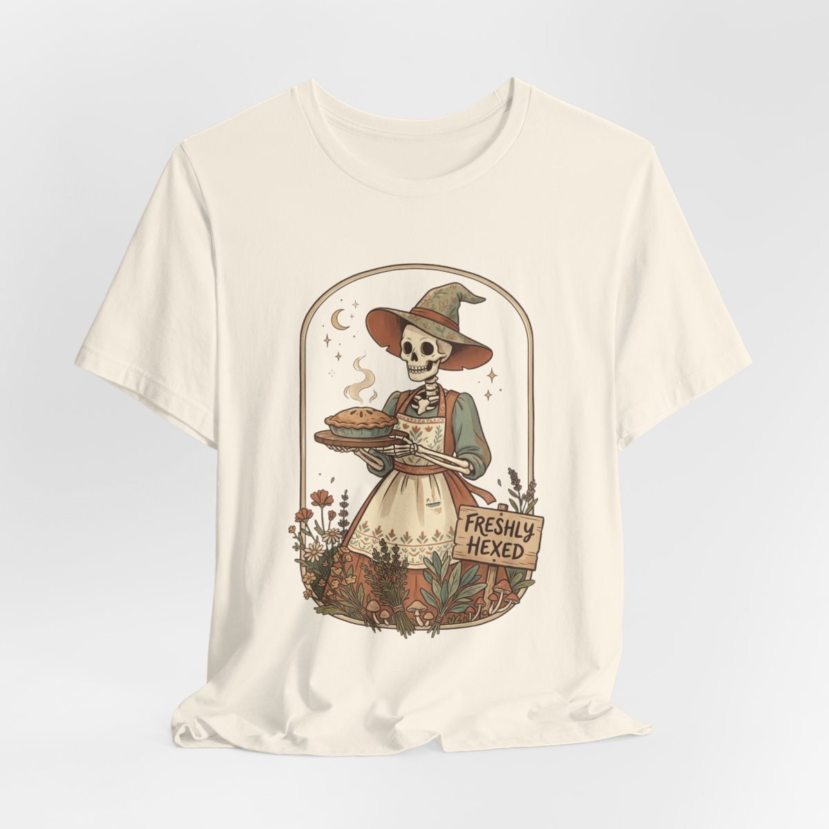 Freshly Hexed Skeleton Witch Tee | Witchy Humor, Spooky Cottagecore
