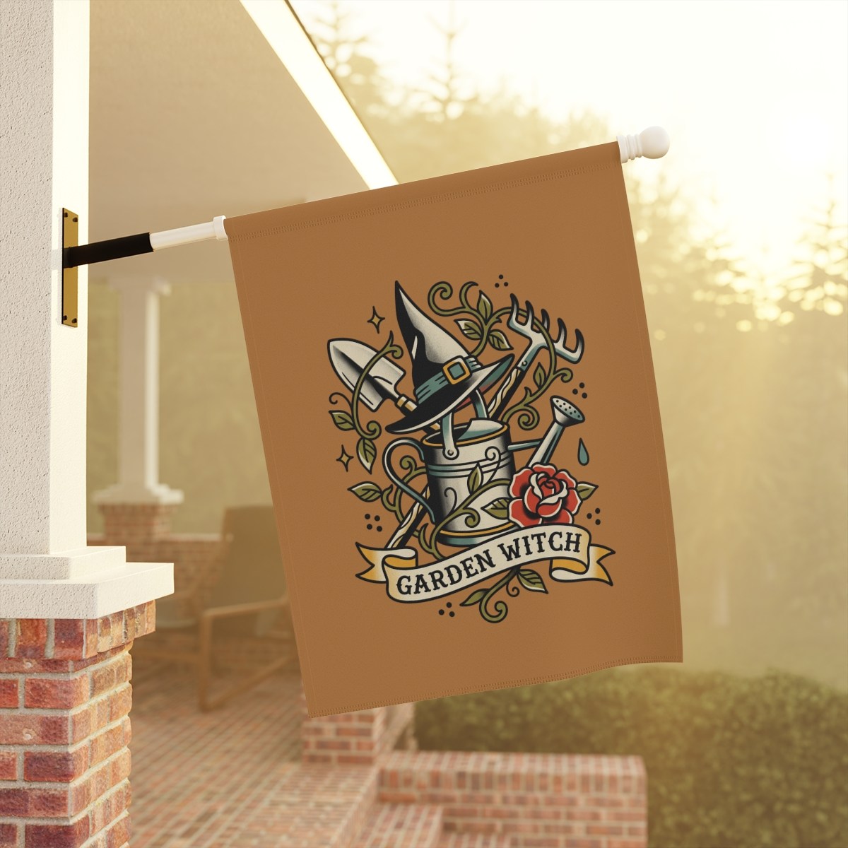Garden Witch Decorative Garden Flag — Outdoor House Banner