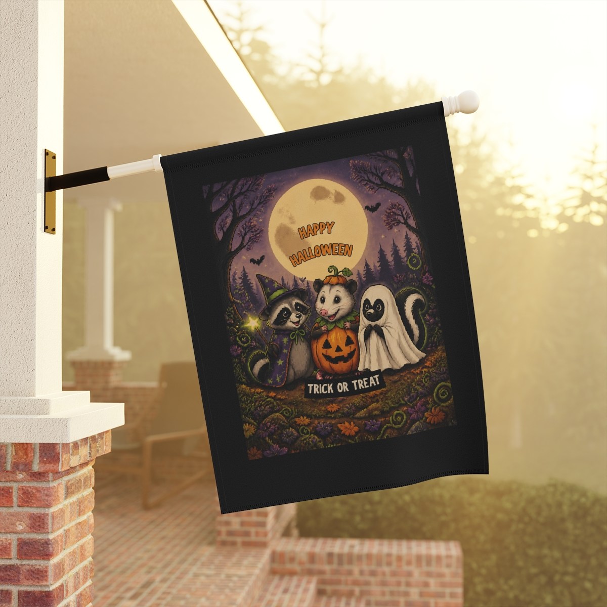 Halloween Woodland Kids Garden Flag