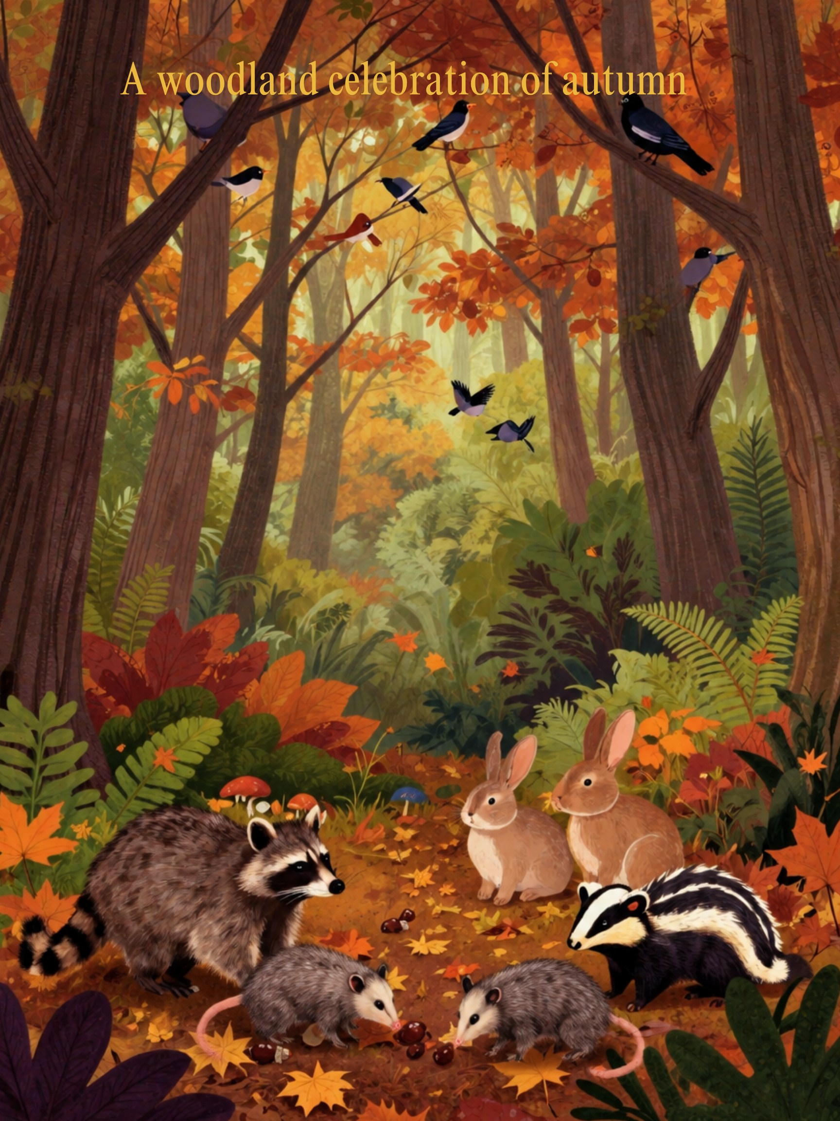 A woodland celebration of autumn Tapestry
