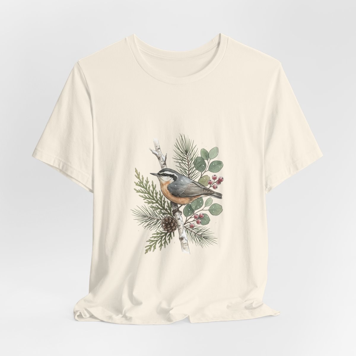 Chickadee & Pine Floral T-Shirt