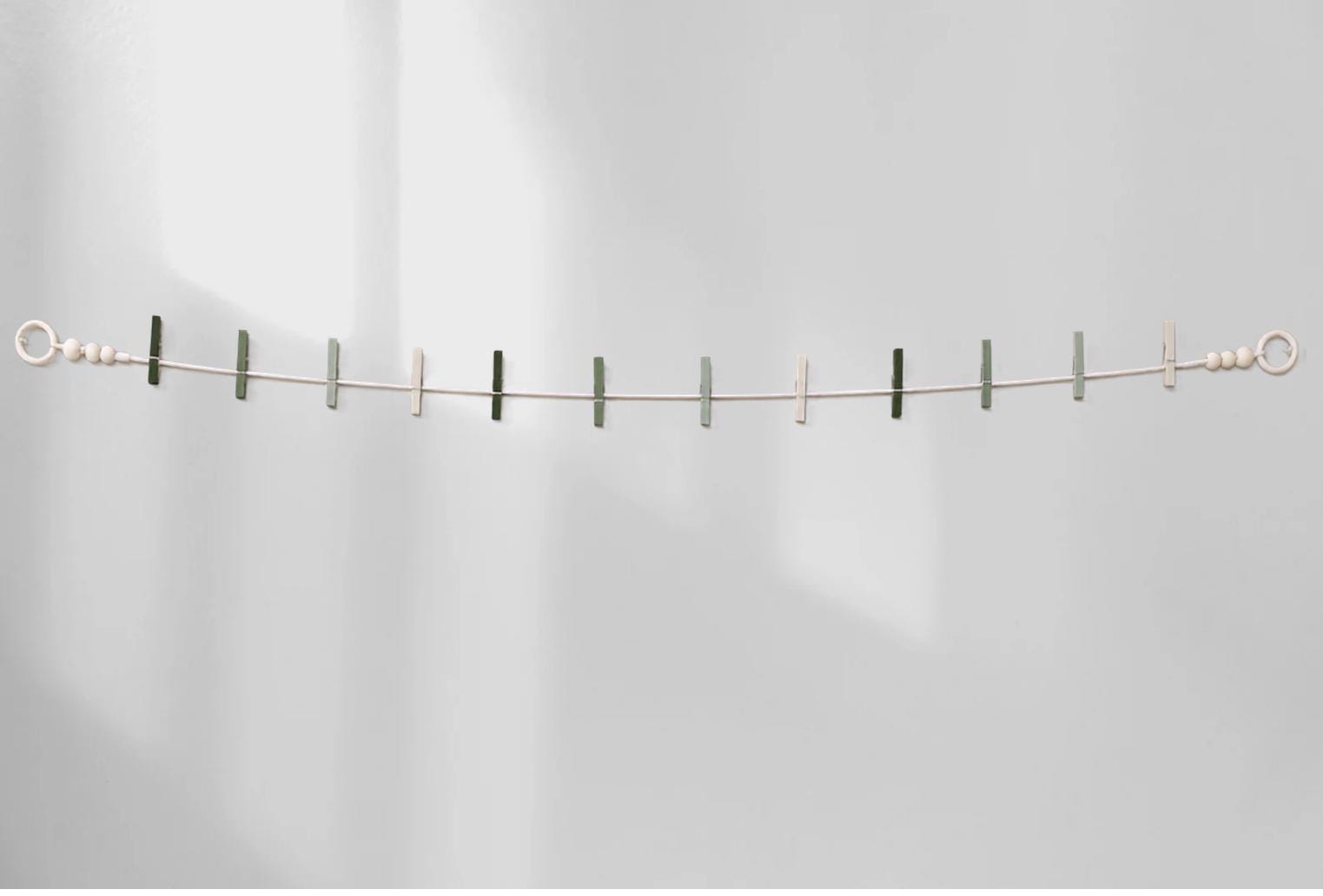 Sage Green Clothespin Garland, detail 4