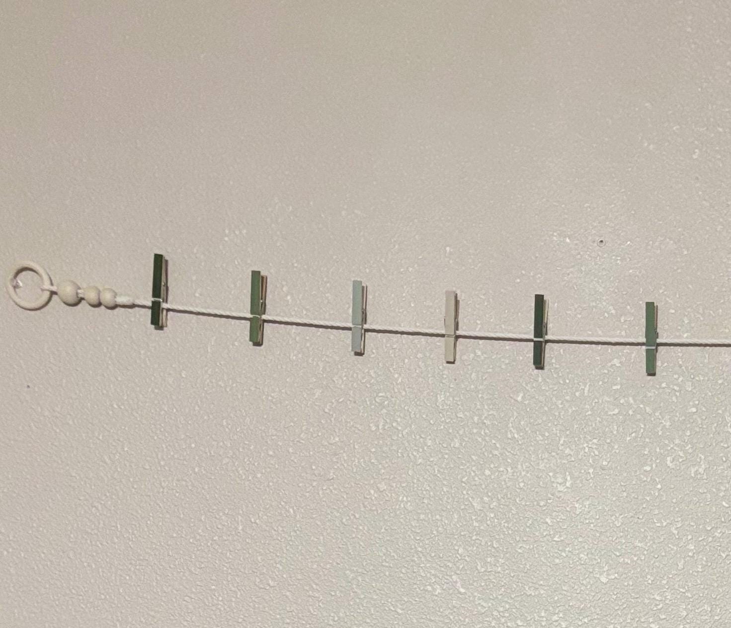Sage Green Clothespin Garland, detail 7