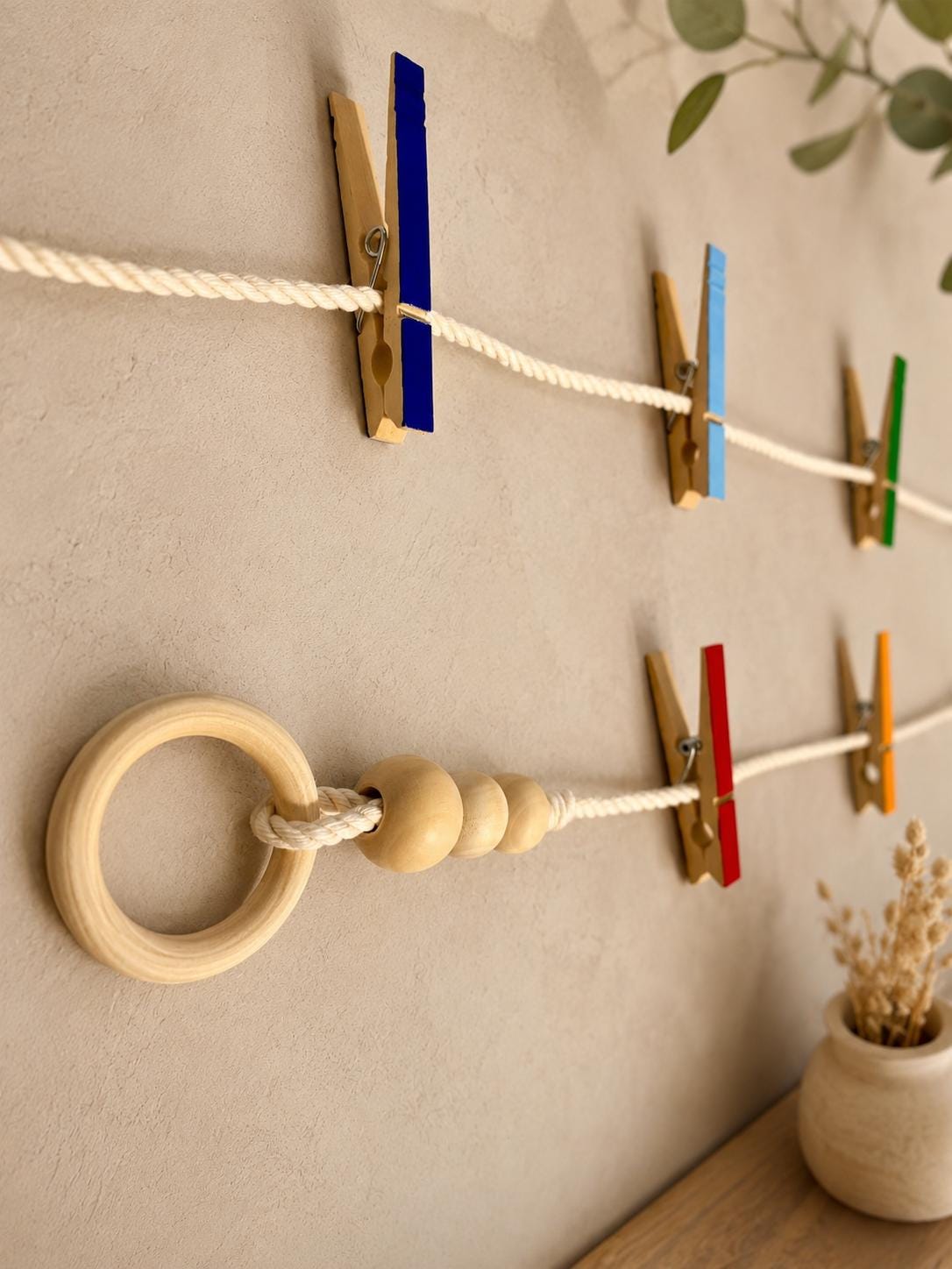 Rainbow Clothespin Garland, detail 7