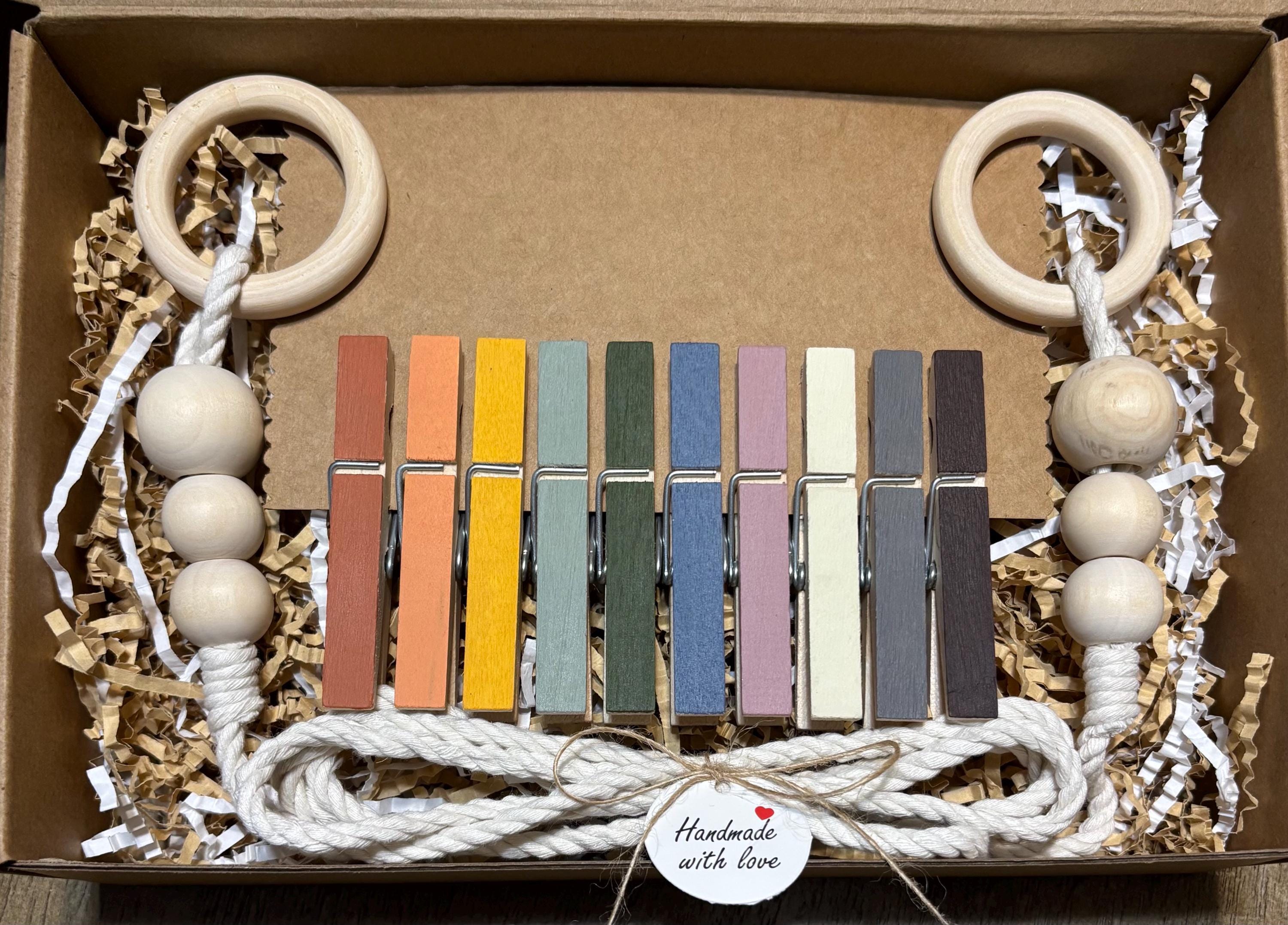 Boho Rainbow Clothespin Garland, product view 3