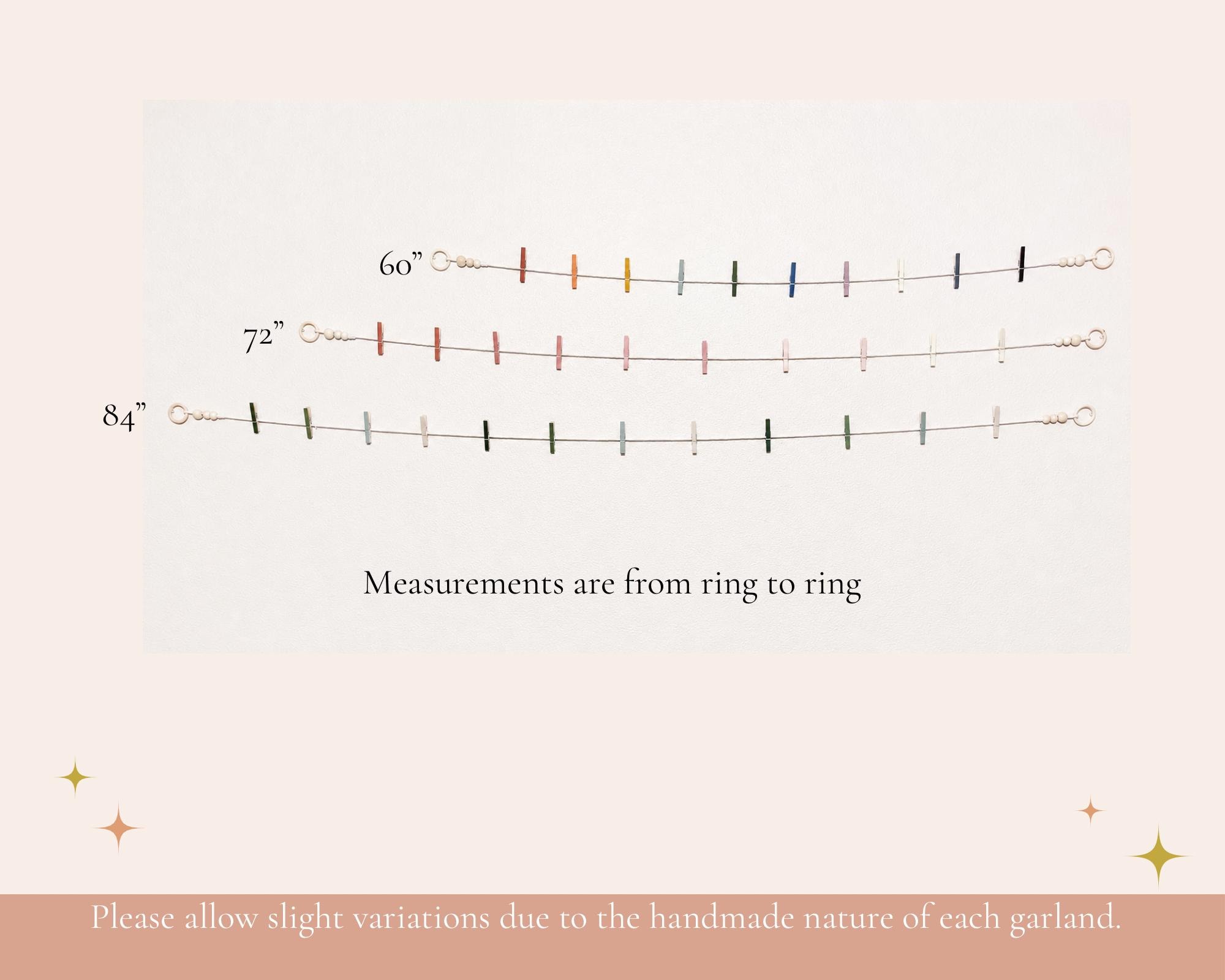 Blush Pink Clothespin Garland, detail 7