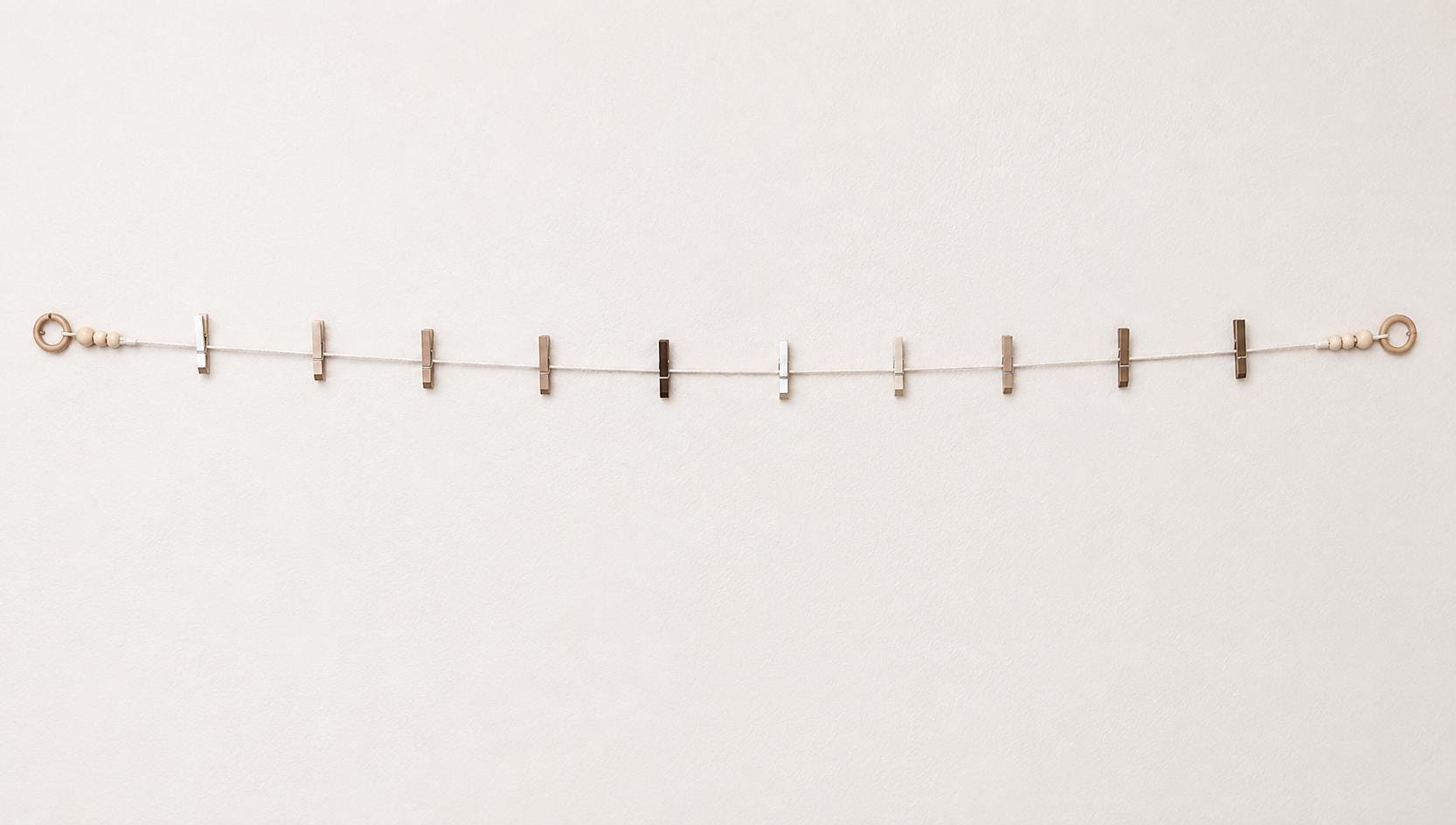 Gold & Neutral Clothespin Garland, detail 6