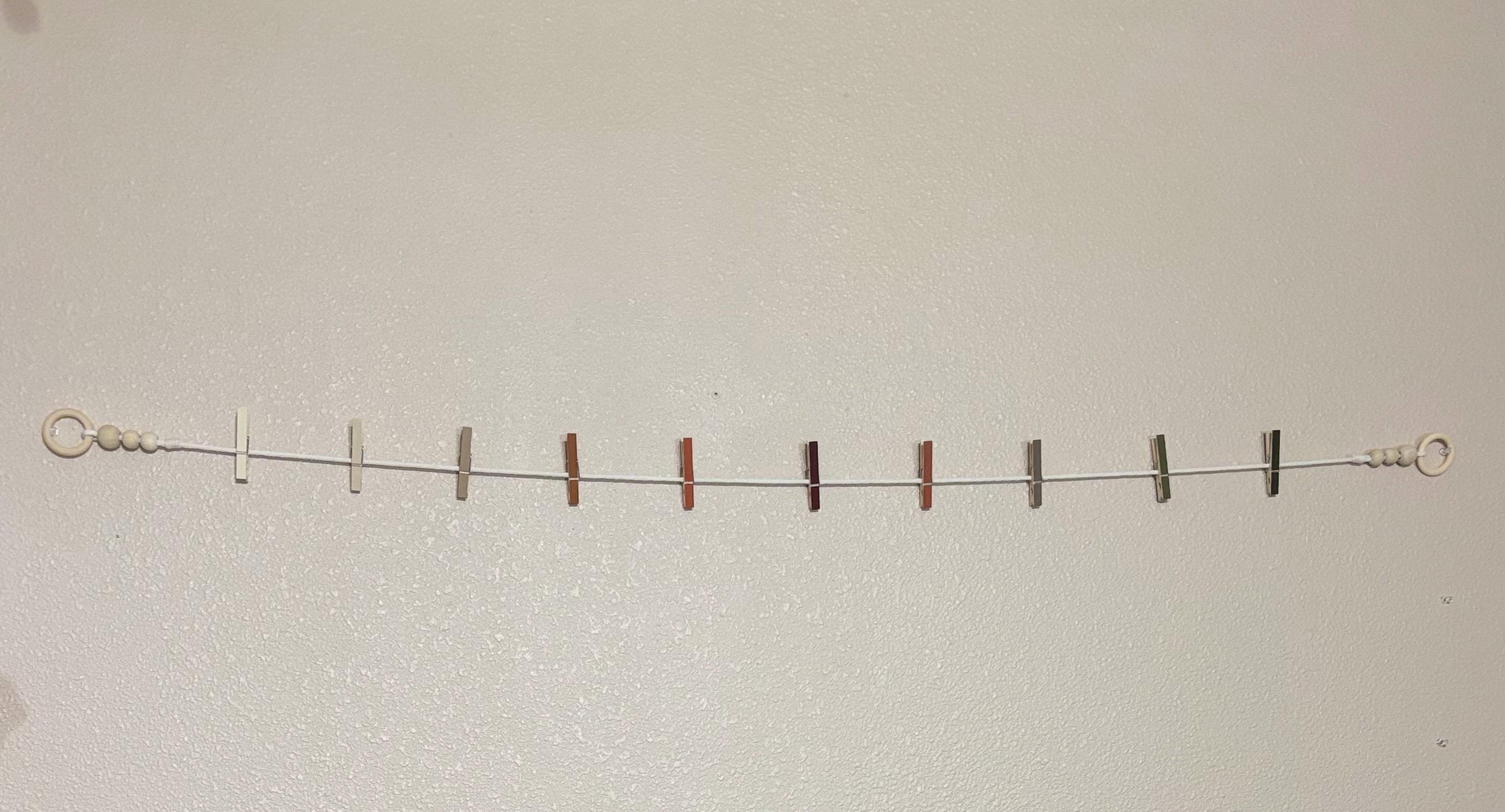 Terracotta & Olive Clothespin Garland, detail 6