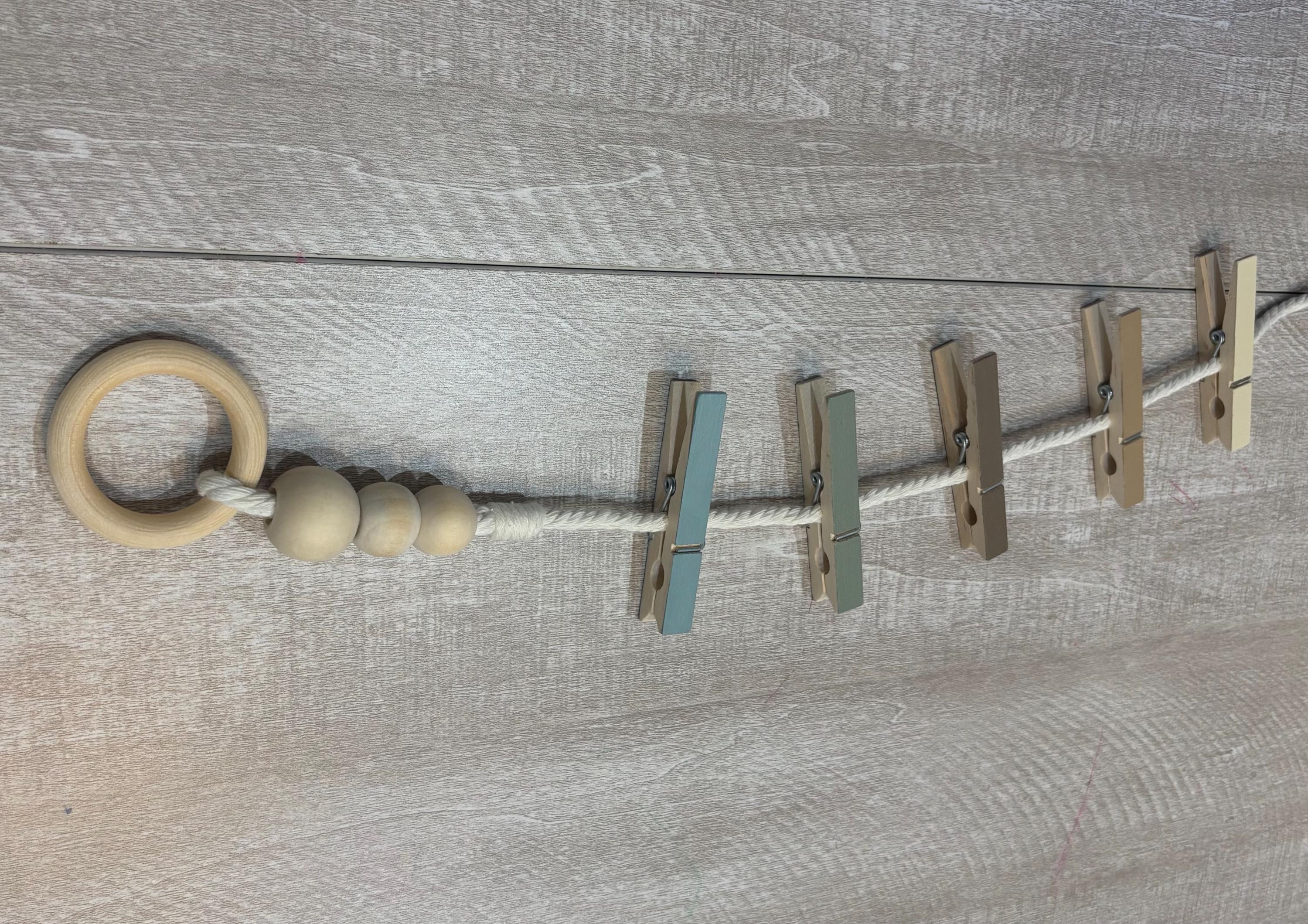 Coastal Clothespin Garland, detail 4