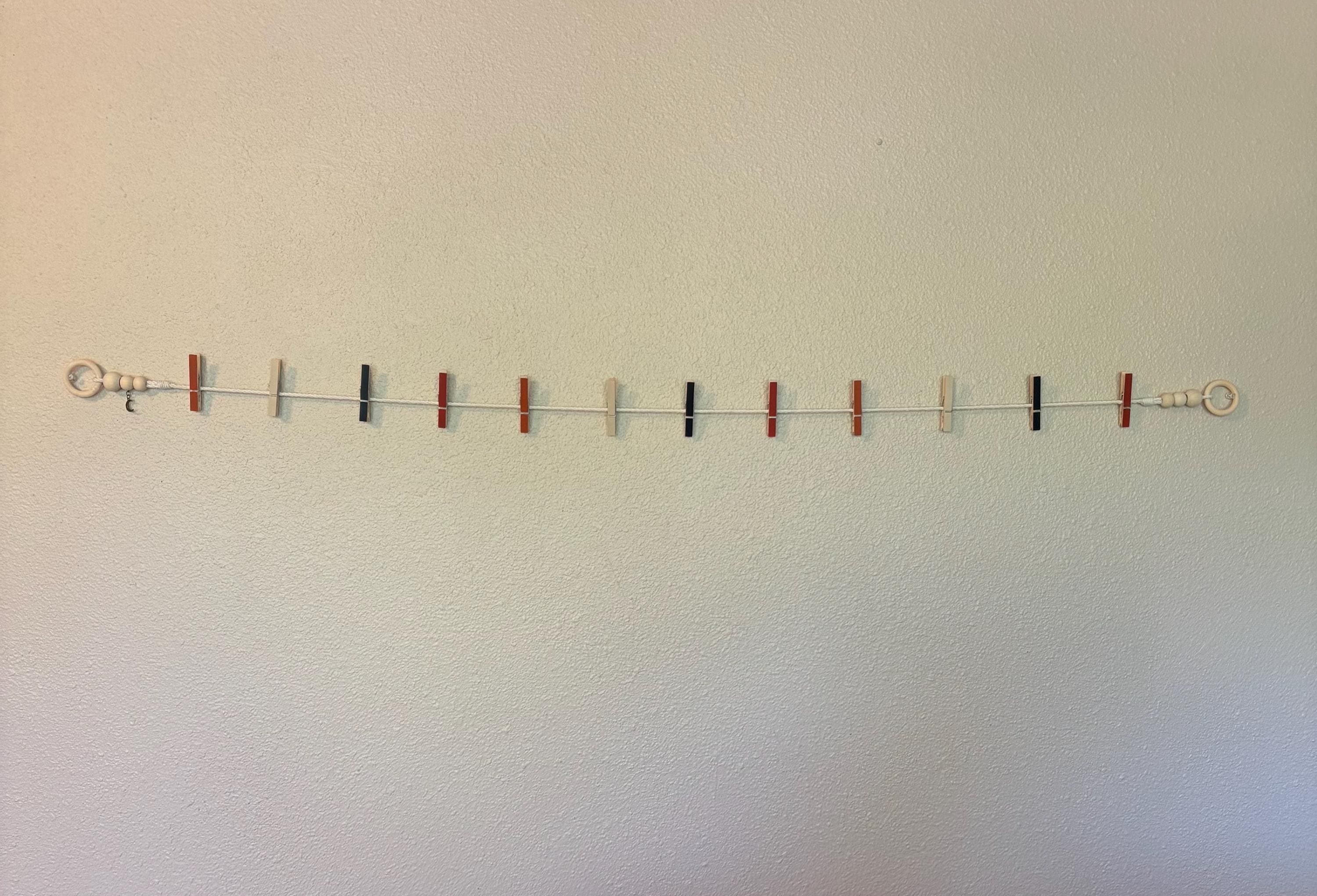 Handmade Halloween Clothespin Garland, Kids Art Display, Fall Mantle Decor, product view 3