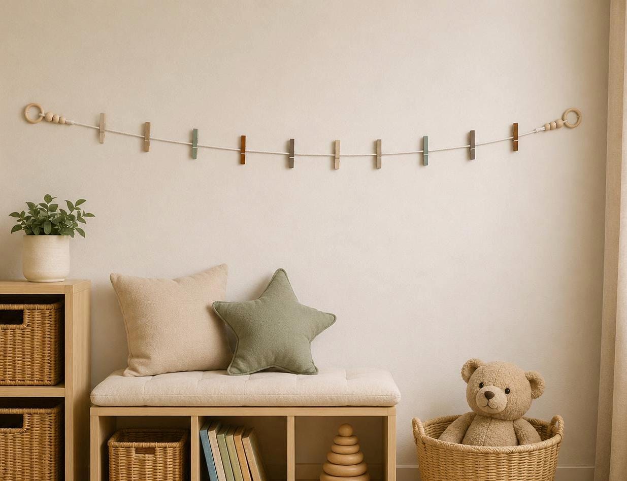 Woodland Clothespin Garland, product view 2