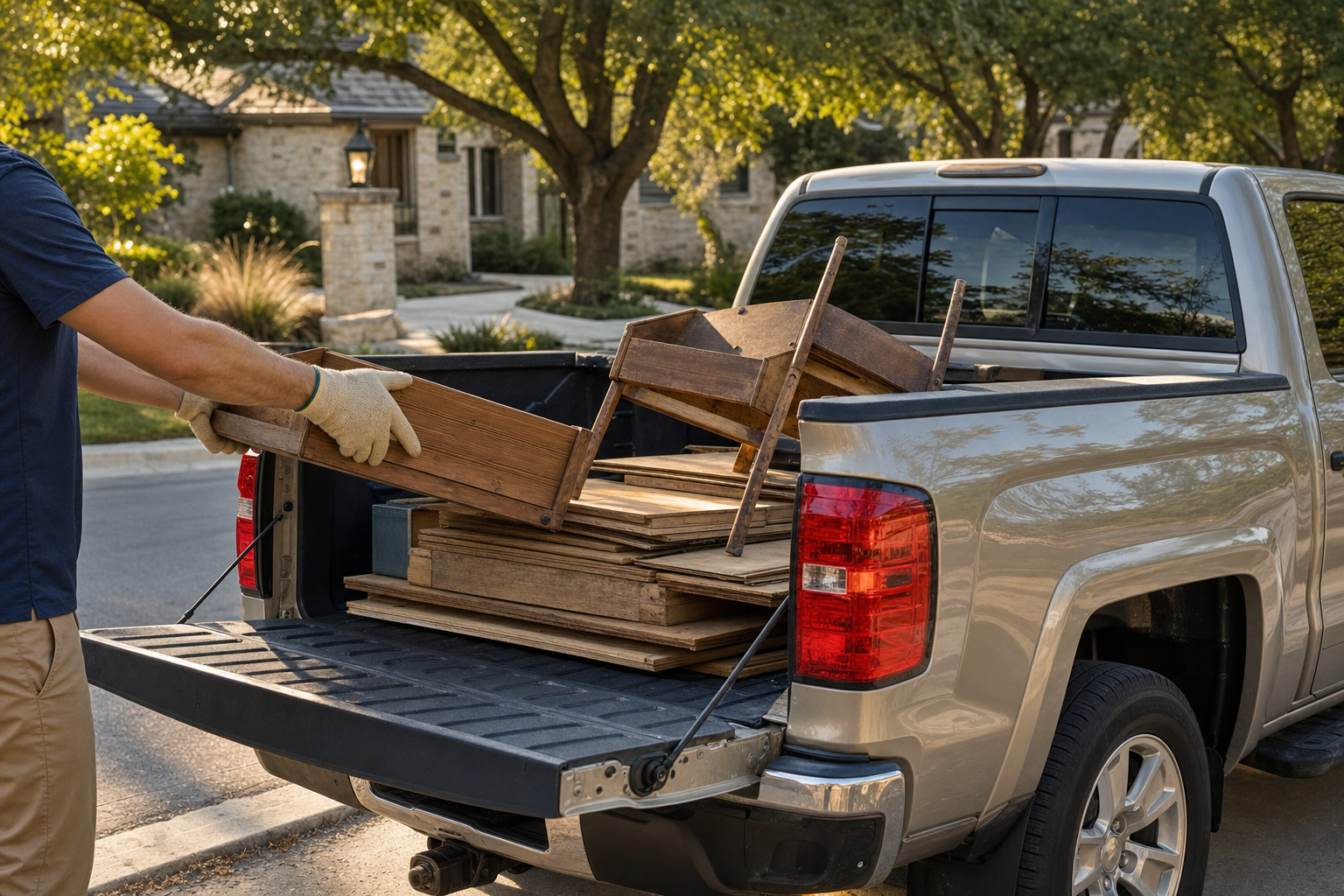 Illustrative residential haul-off scene