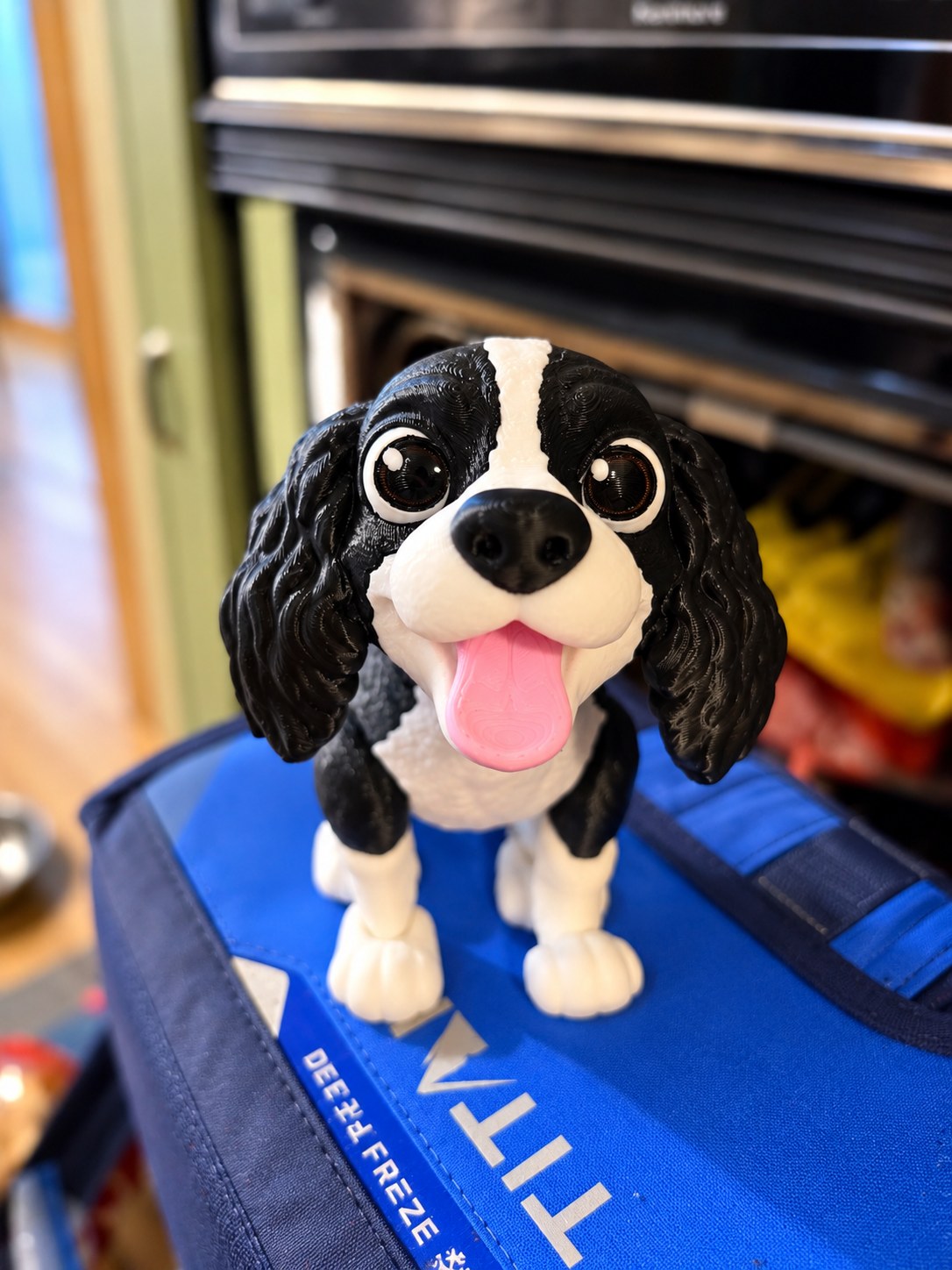 Black and white dog figurine