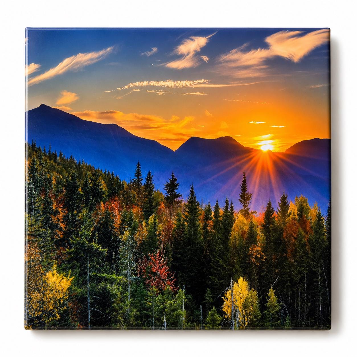 Custom photo tile with a full-color printed family memory