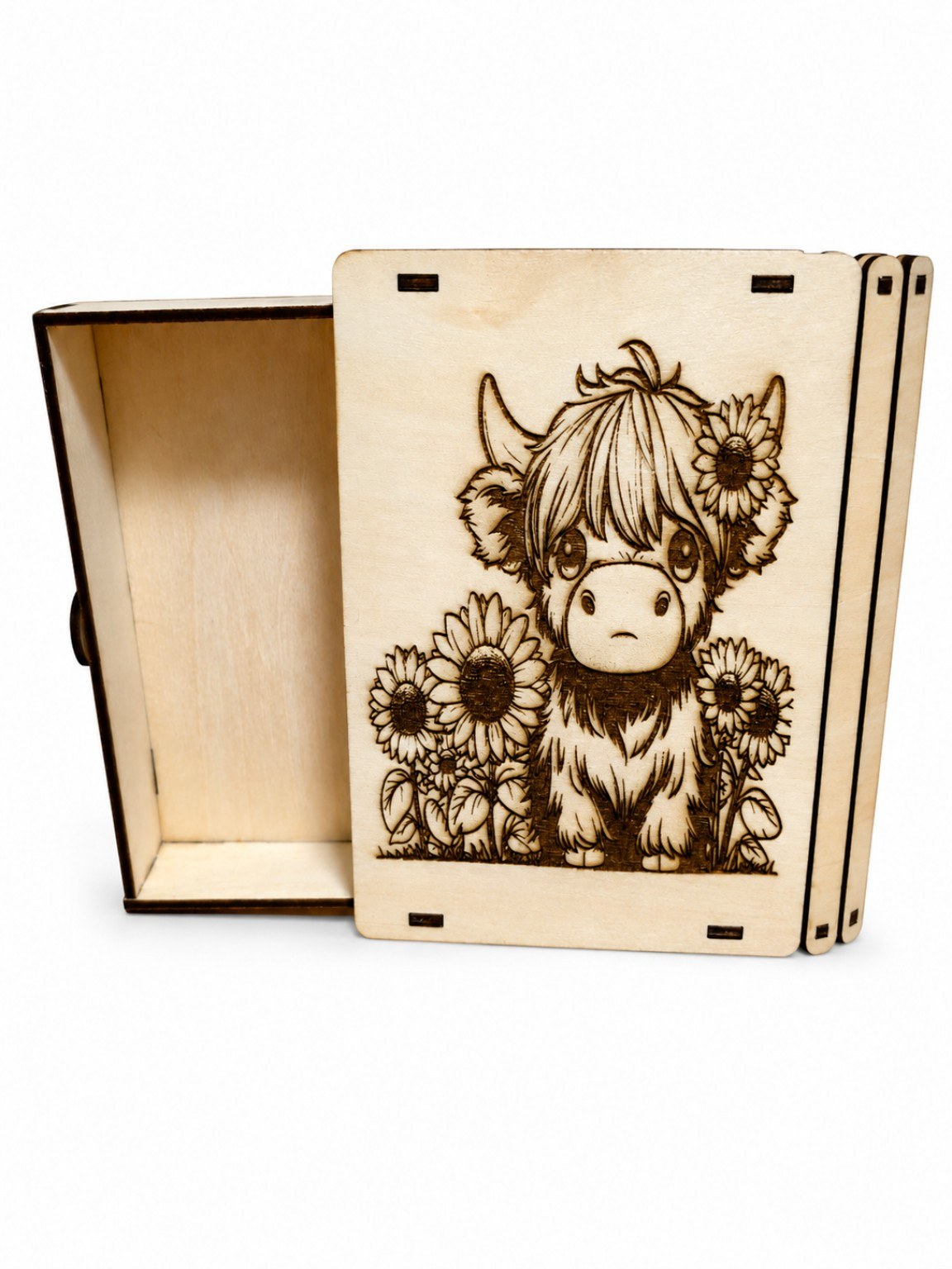 Highland cow engraved keepsake box