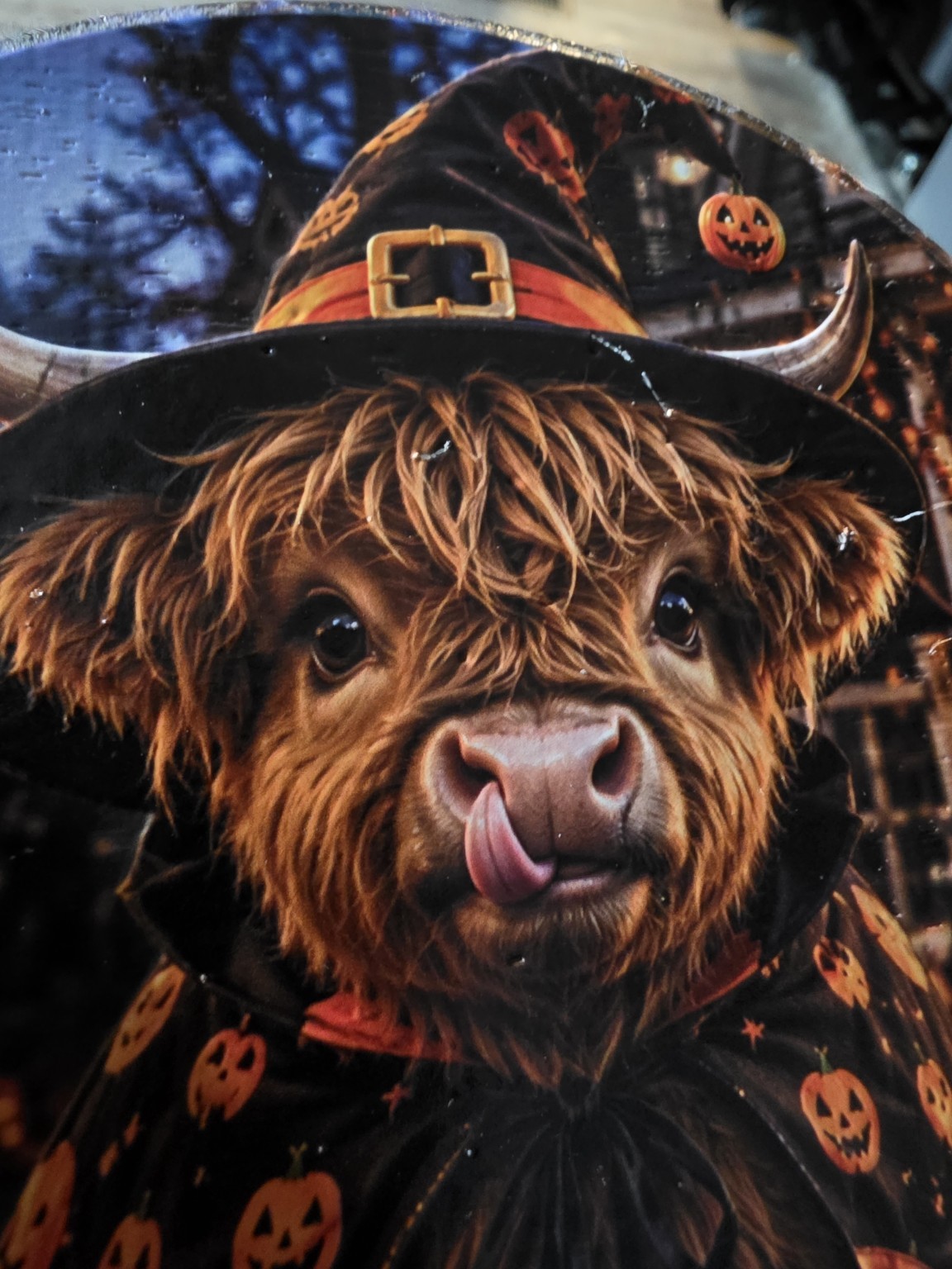 Halloween Highland cow artwork