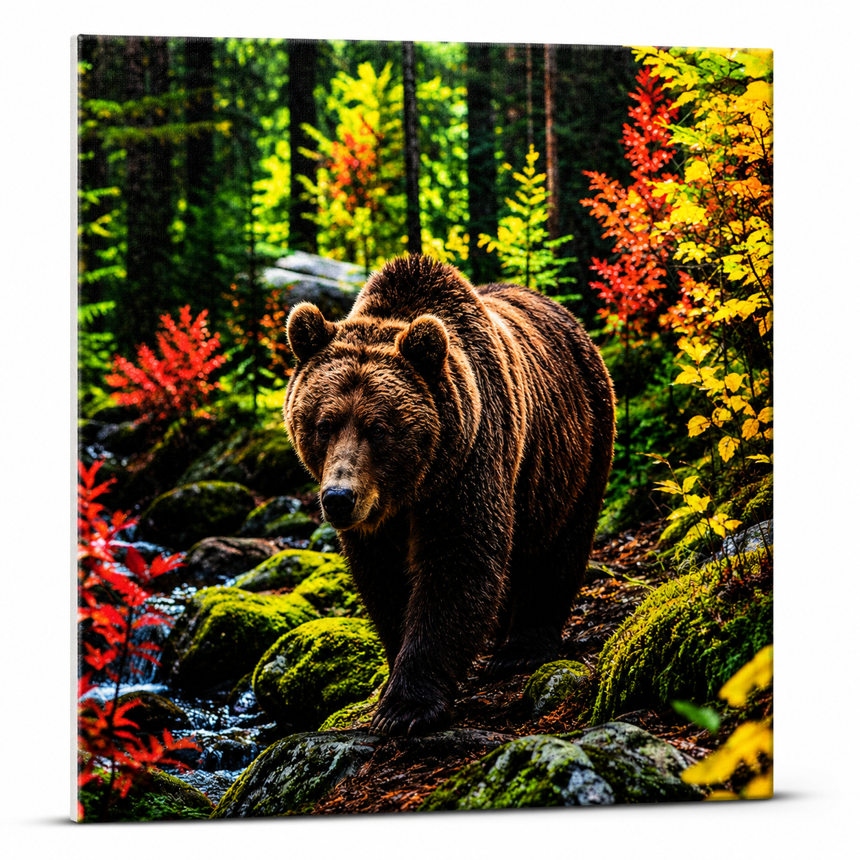 Bear artwork in a New Hampshire forest