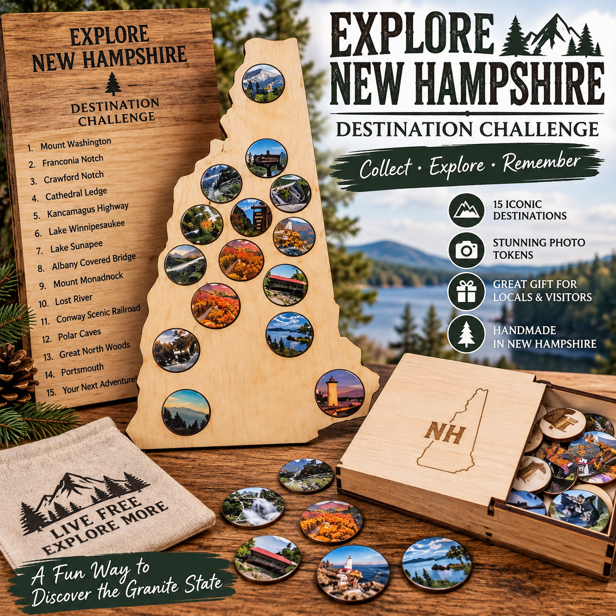 New Hampshire destination challenge board
