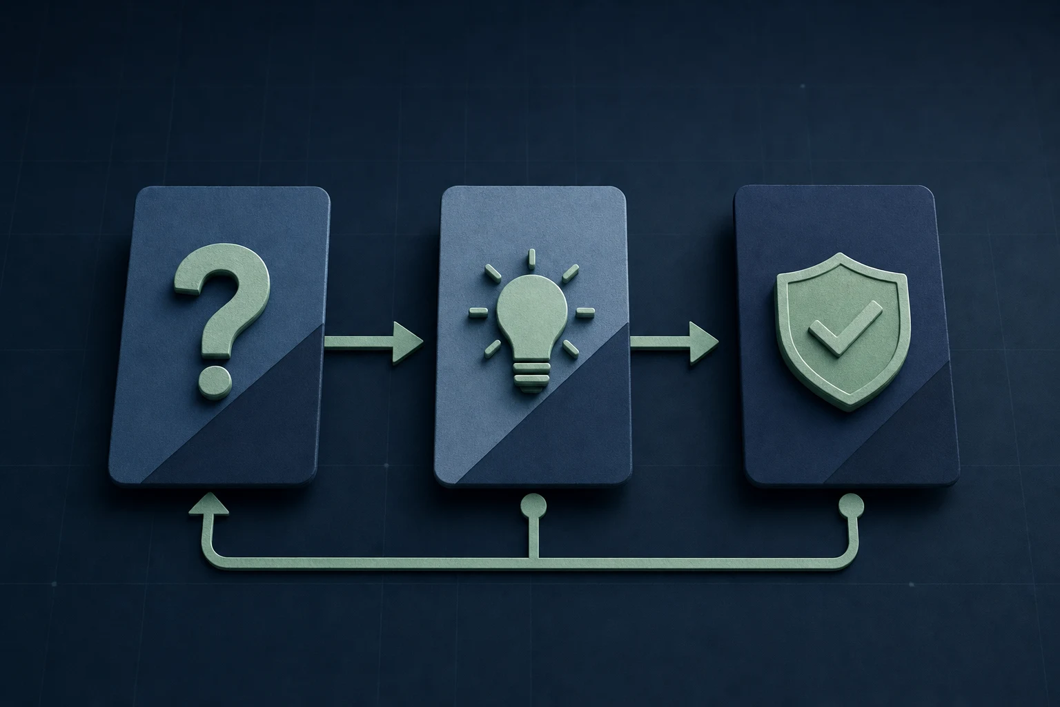 A simple path from a question to a useful idea and a checked recommendation.
