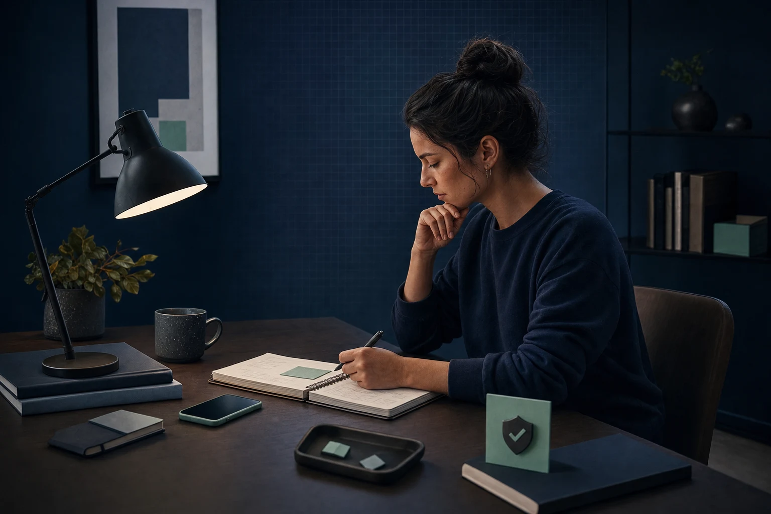 A creator reviewing notes before sharing a recommendation.