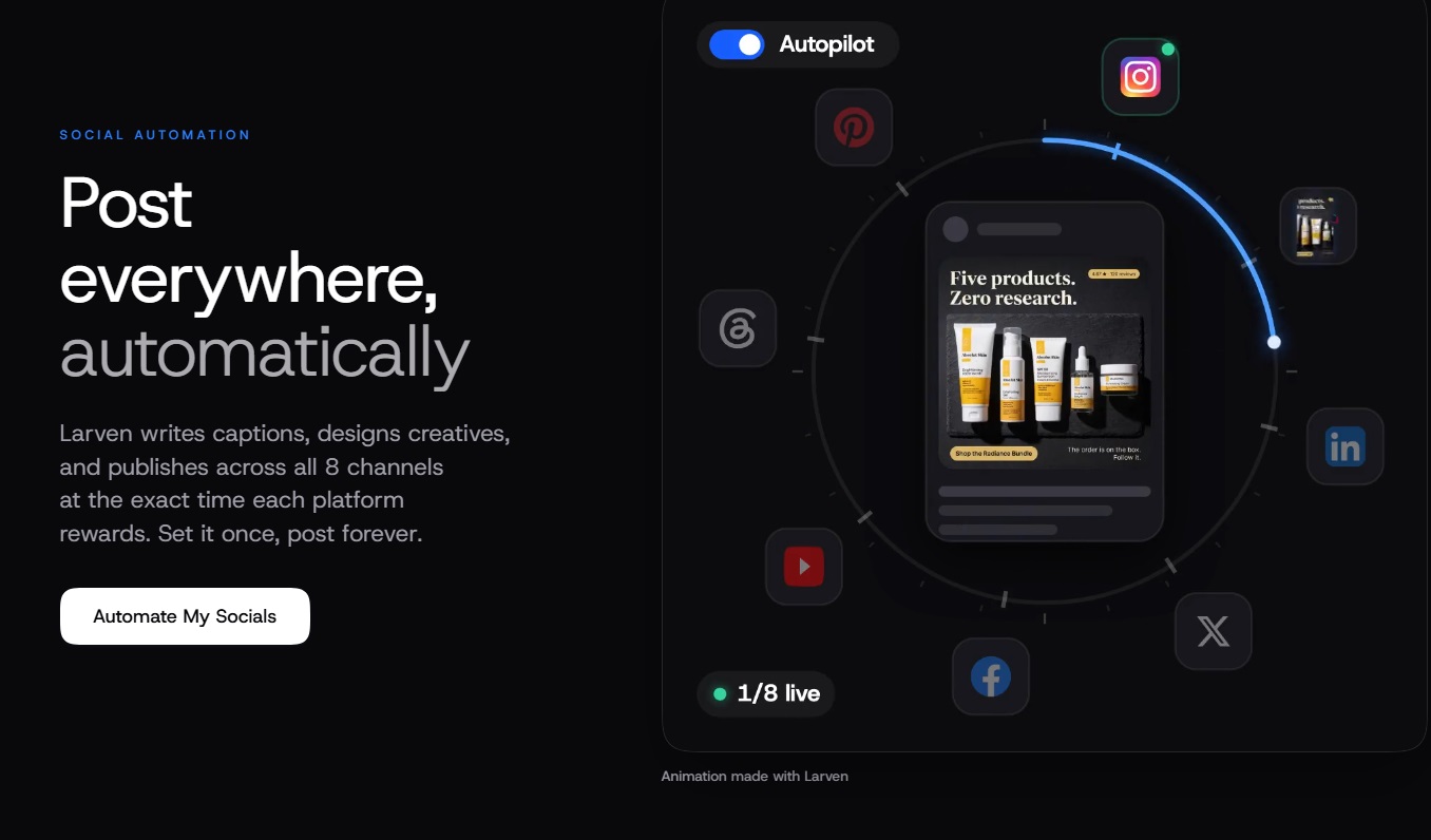 Larven AI: Automate social publishing