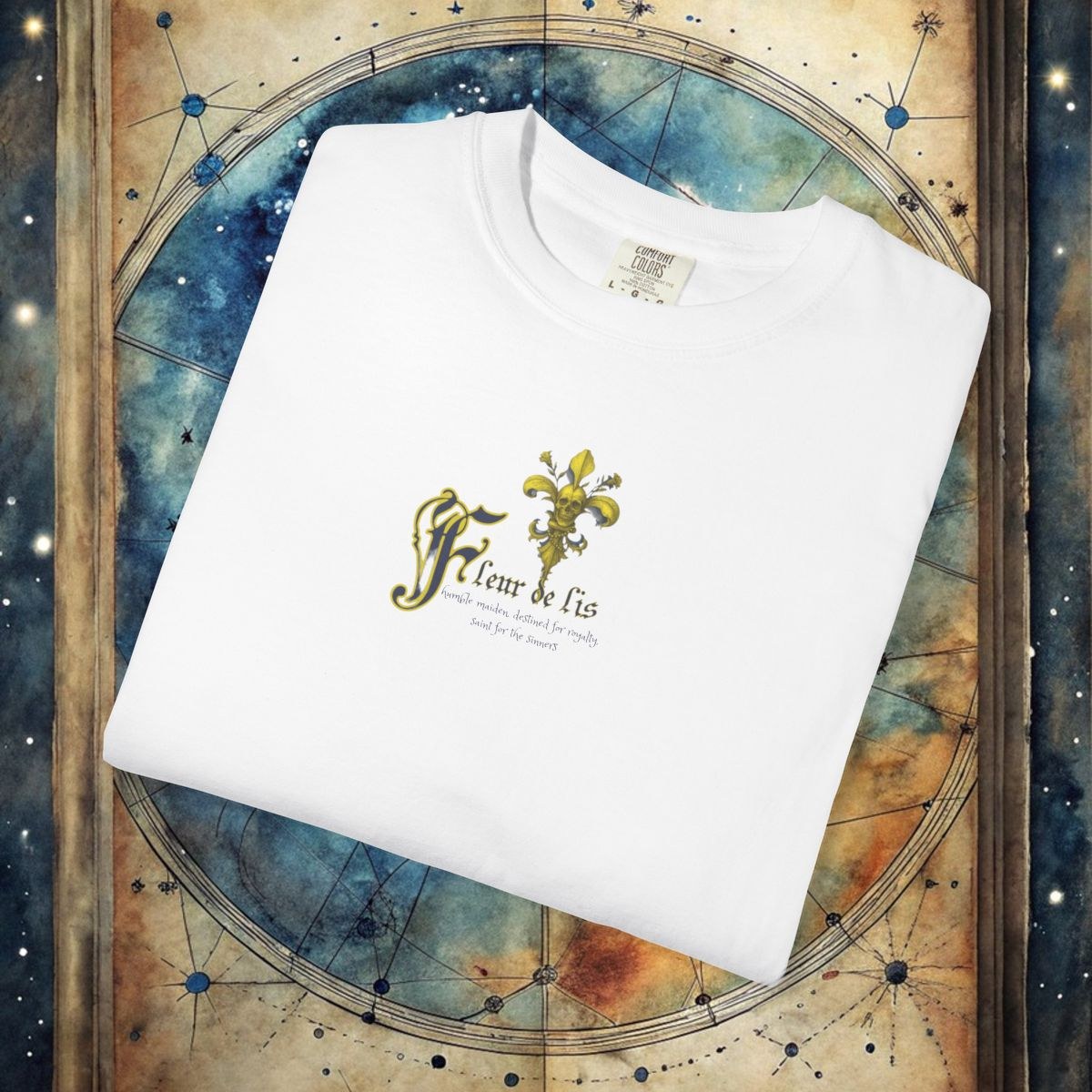 FLEUR de LIS symbol- Comfort Colors t-shirt, Garment Dyed, 100% ring-spun cotton Unisex tee, Casual Fit, Unique New Orleans gift ideas