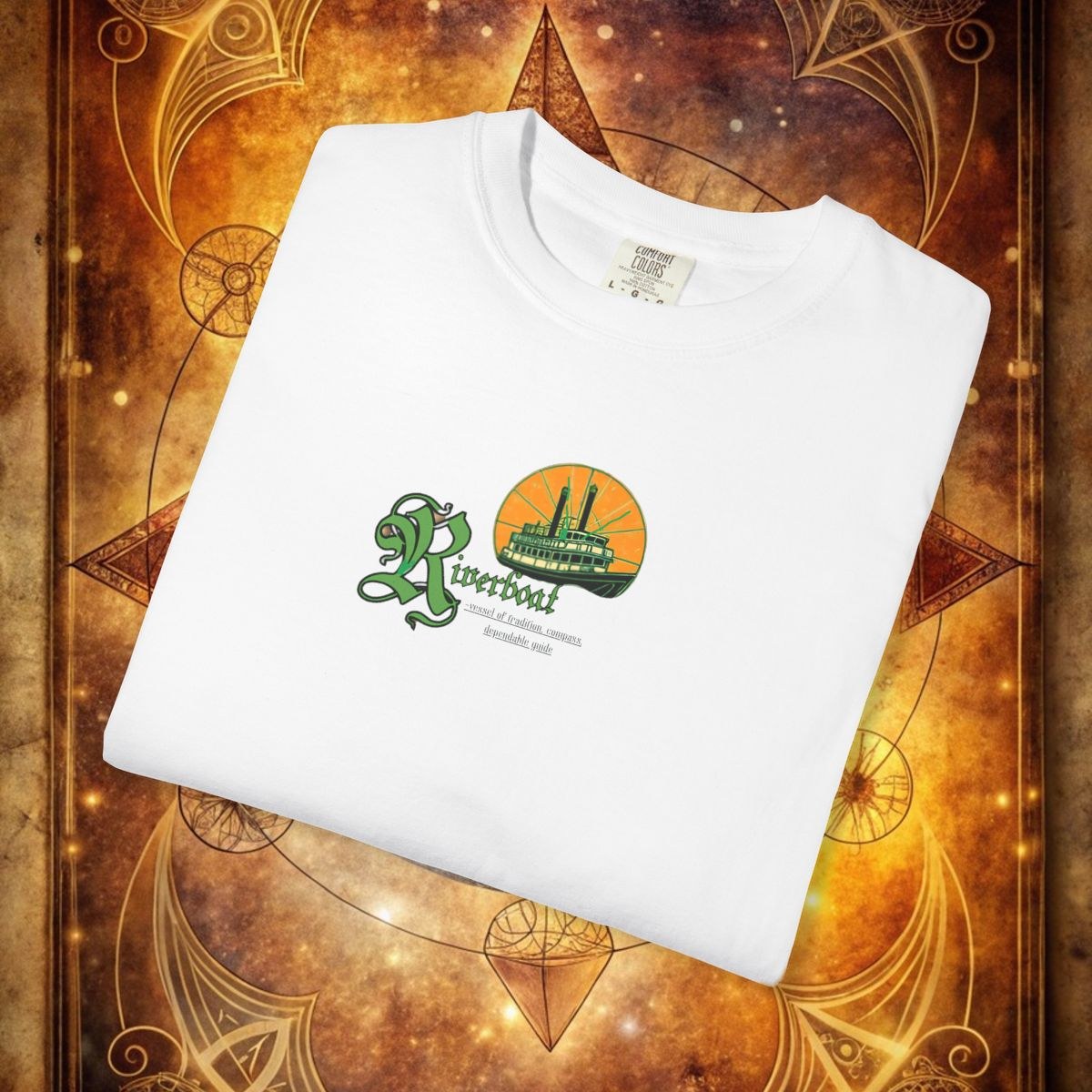 Riverboat symbol- Comfort Colors, Garment-Dyed, 100% ring spun cotton Unisex tee, Relaxed Casual fit, Unique New Orleans gift ideas