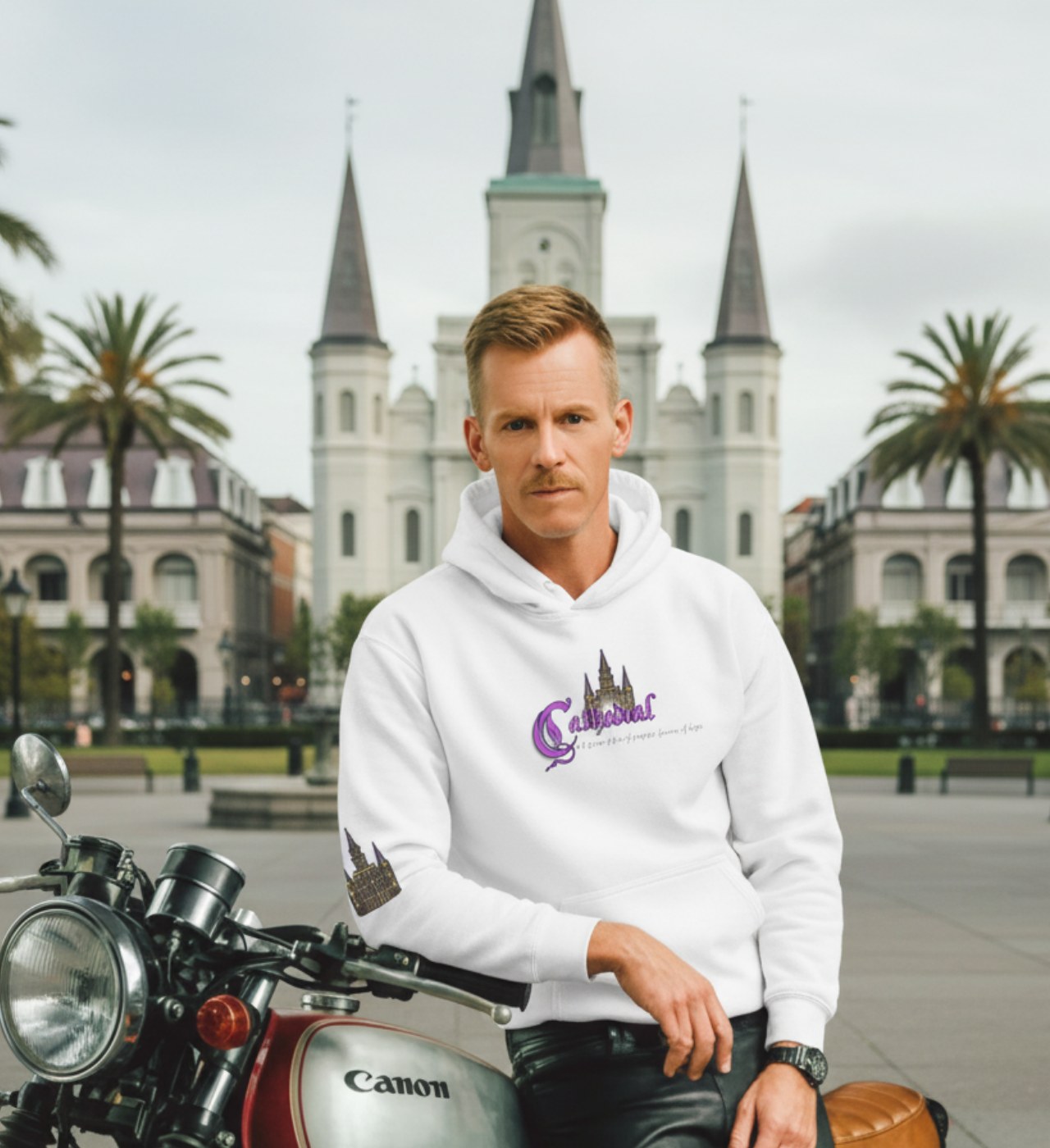 ZEAUXDIAC Cathedral Hoodie | Mystical New Orleans Astrology Sweatshirt, Unisex Celestial Streetwear, perfect gift for the cosmically inclined and New Orleans fans alike