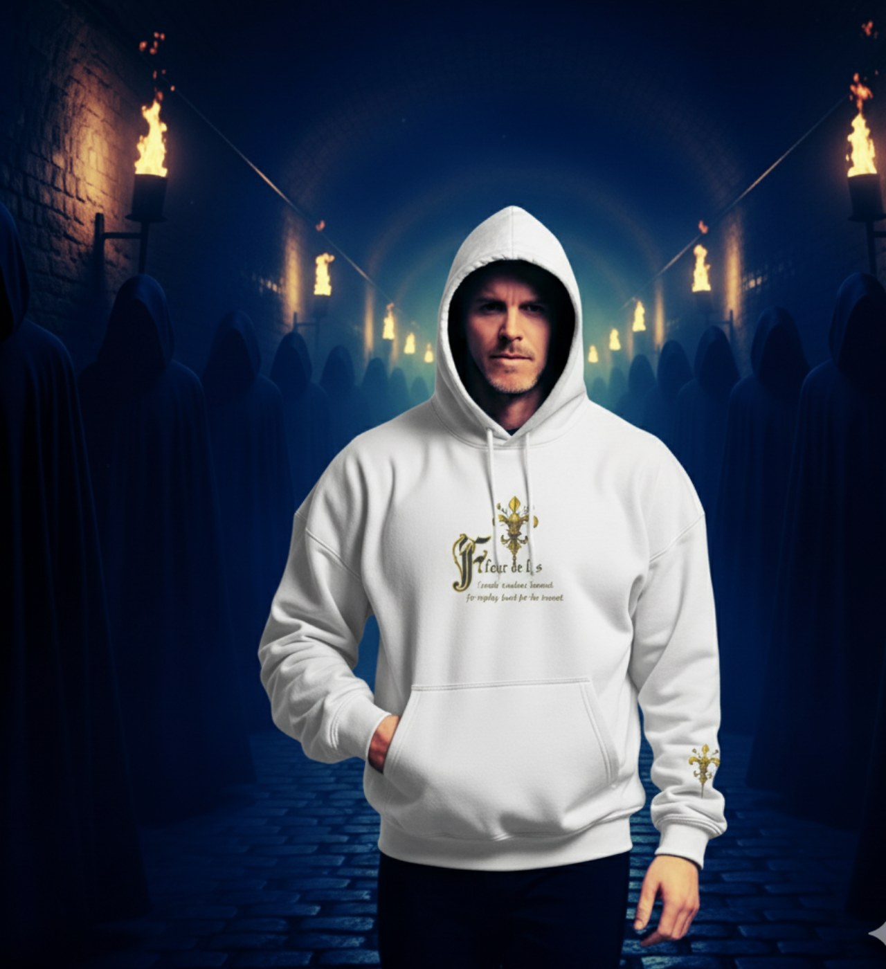 ZEAUXDIAC Fleur de Lis Hoodie | Mystical New Orleans Astrology Sweatshirt, Unisex Celestial Streetwear, perfect gift for the cosmically inclined and New Orleans fans alike