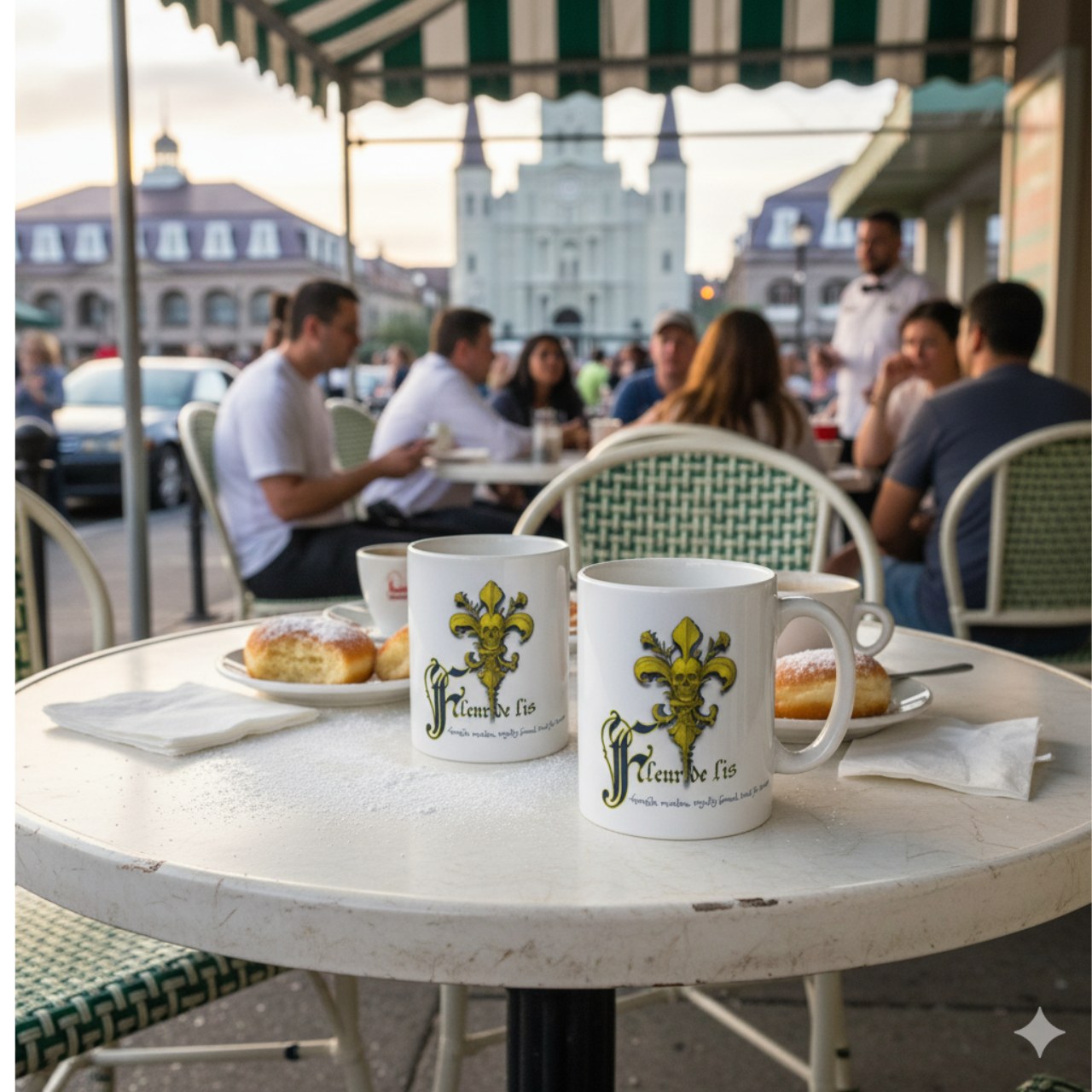 ZEAUXDIAC Fleur de Lis Mug | Celestial Astrology &amp; New Orleans Mystical Art Coffee Cup