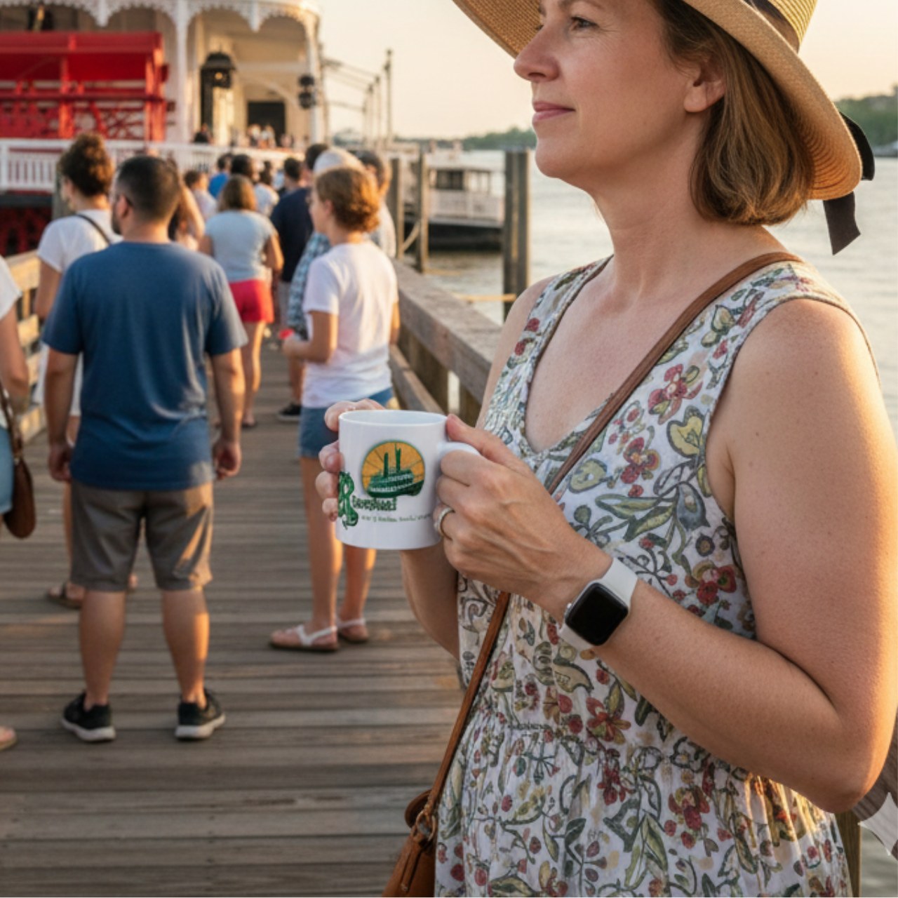 ZEAUXDIAC Riverboat Vintage Ceramic Mug &amp; New Orleans Art Coffee Cup - Perfect Gift for River Travelers, Coffee Lovers, and Boating Enthusiasts
