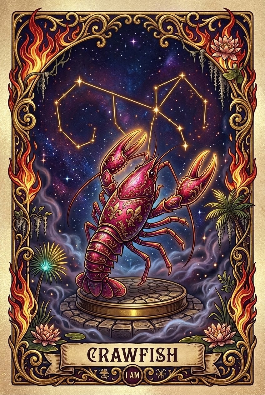 Crawfish Zeauxdiac sign artwork