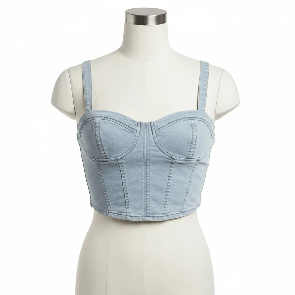 Denim Crop & Sweater Bundle by SHEIN