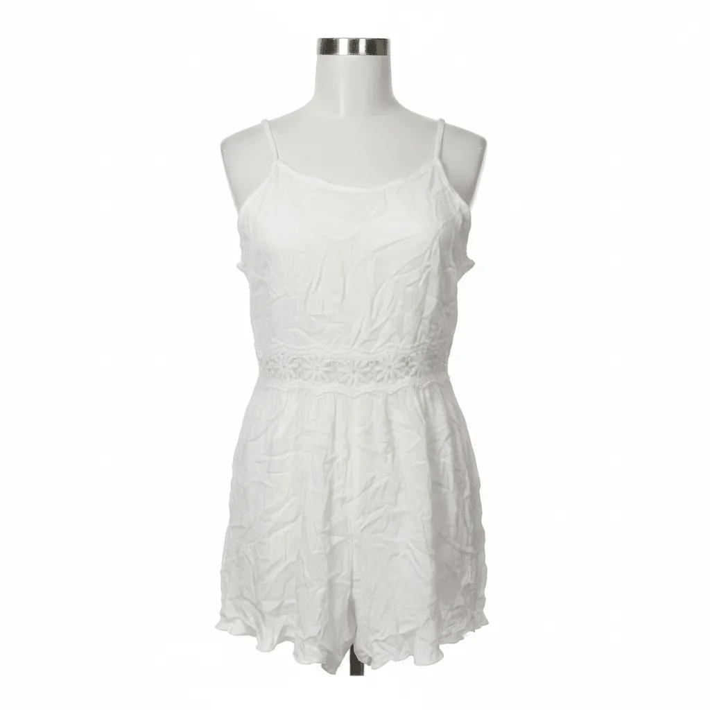 White Lace Trim Summer Romper from Strut & Style