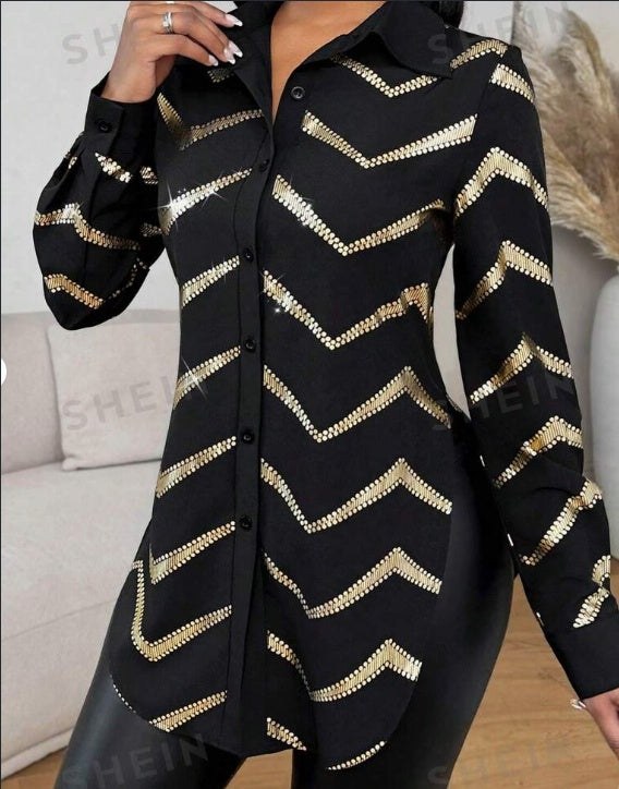 Women's blouse styled as a polished work top
