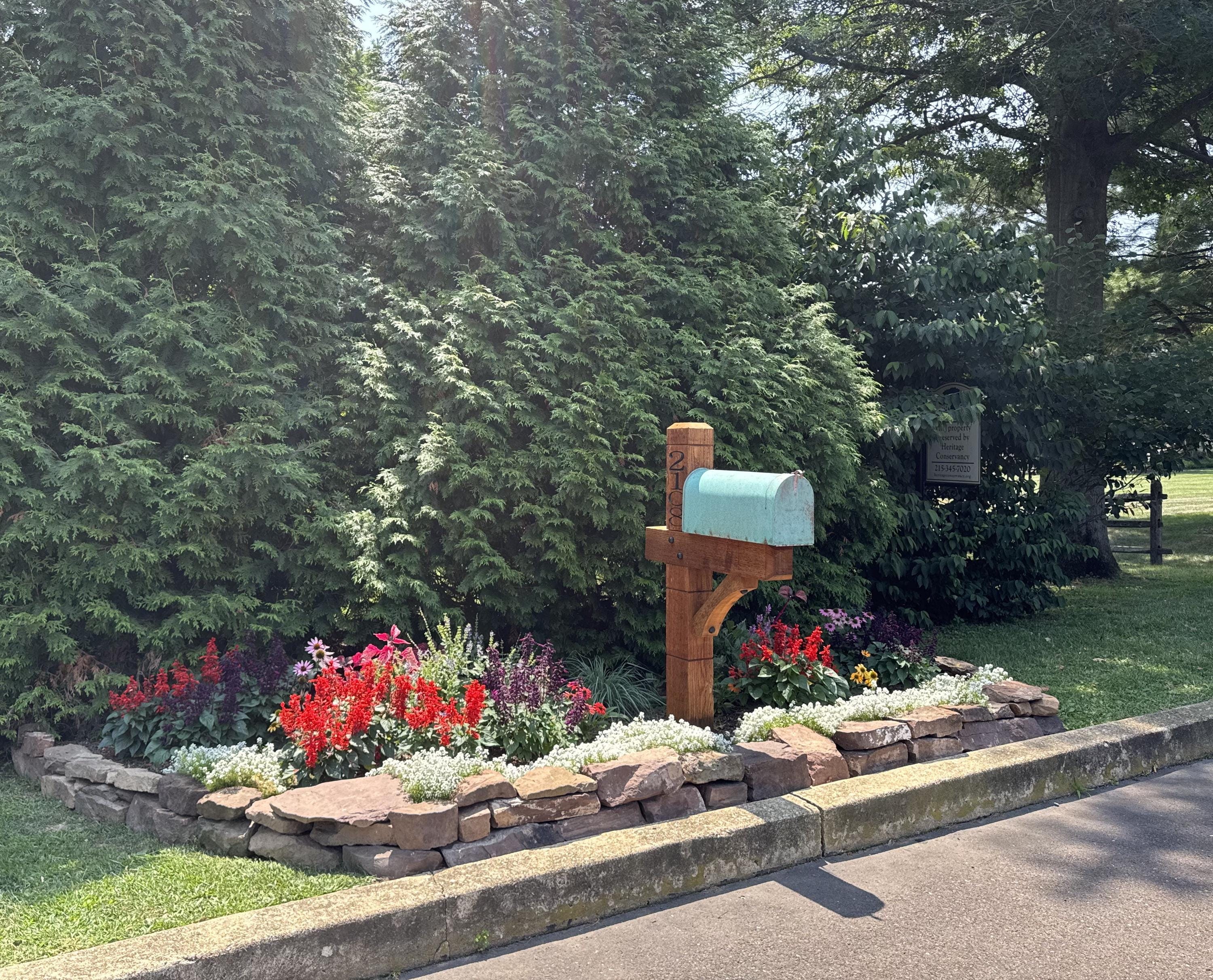 Modern wooden rustic Cedar Mailbox Post: Custom Rough Sawn customized support for your mailbox. detail 2