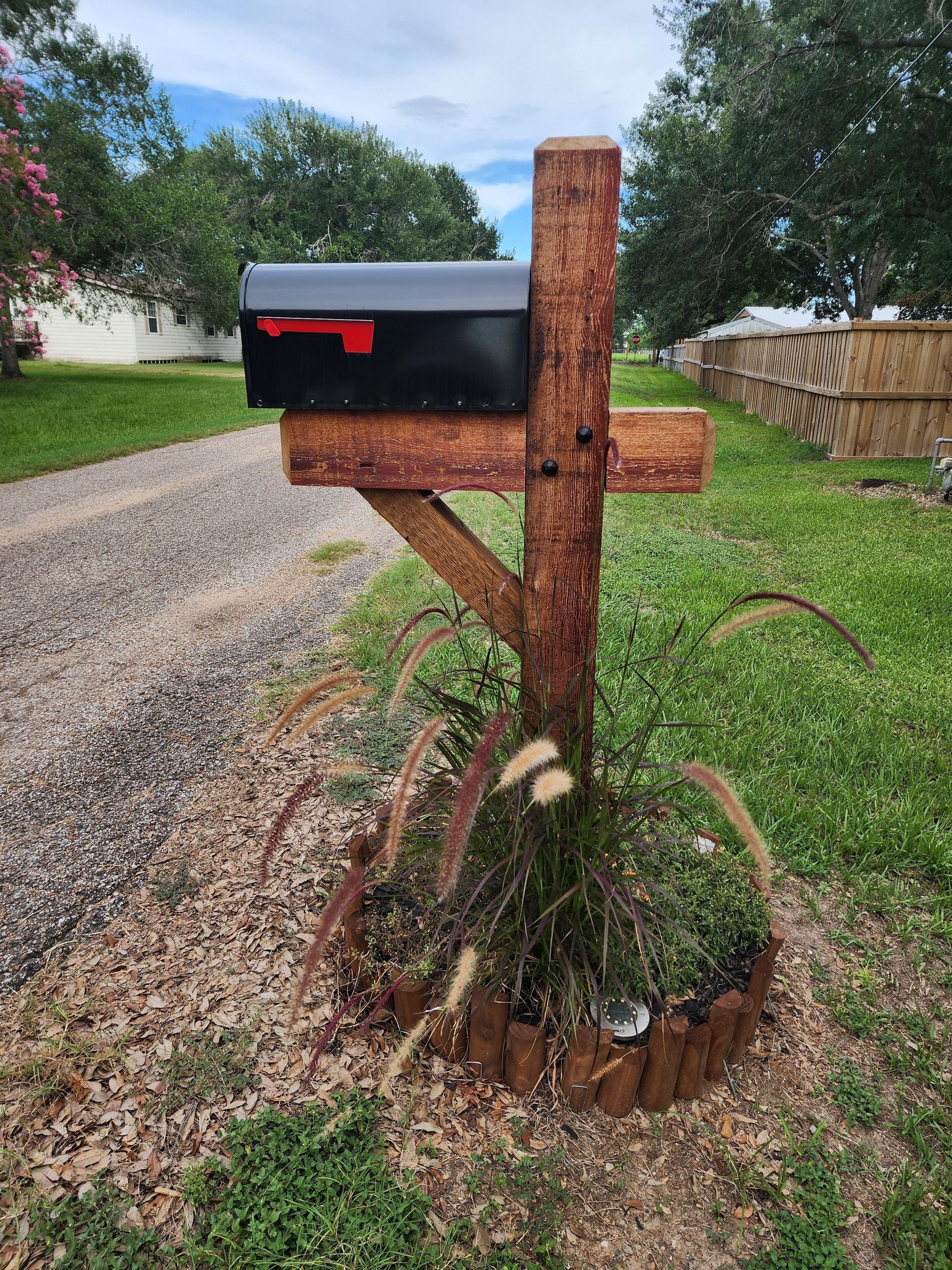 Farmhouse Cedar Mailbox Post: Modern Rustic 6x6 Wood Post, view 11