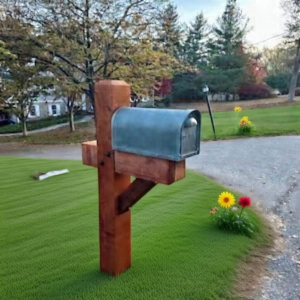 Farmhouse Cedar Mailbox Post: Modern Rustic 6x6 Wood Post, view 3