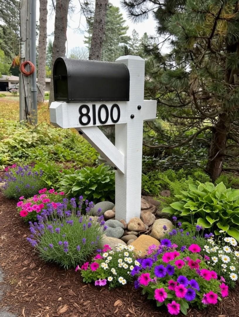Farmhouse Cedar Mailbox Post: Modern Rustic 6x6 Wood Post, view 4