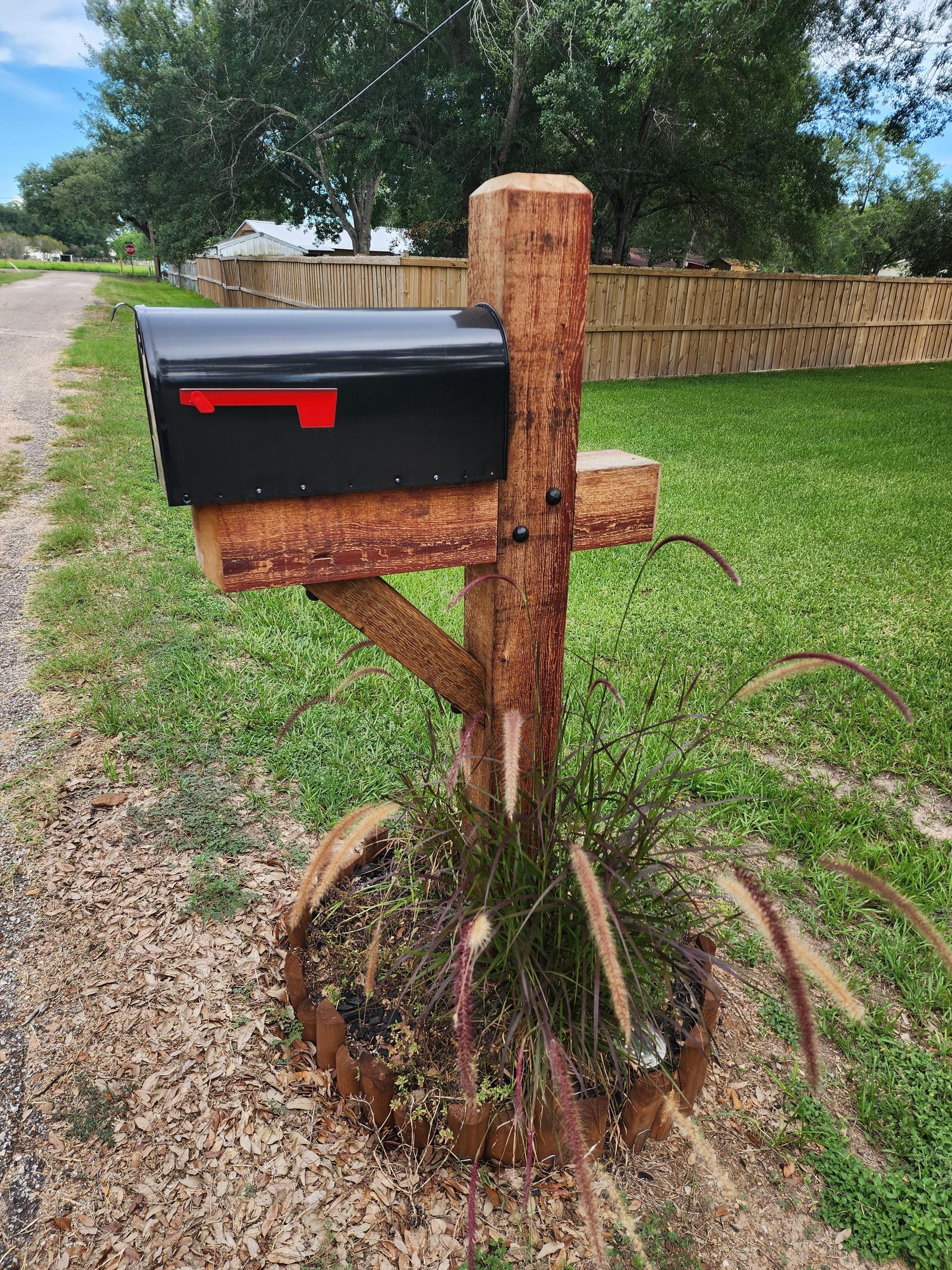 Farmhouse Cedar Mailbox Post: Modern Rustic 6x6 Wood Post, view 6
