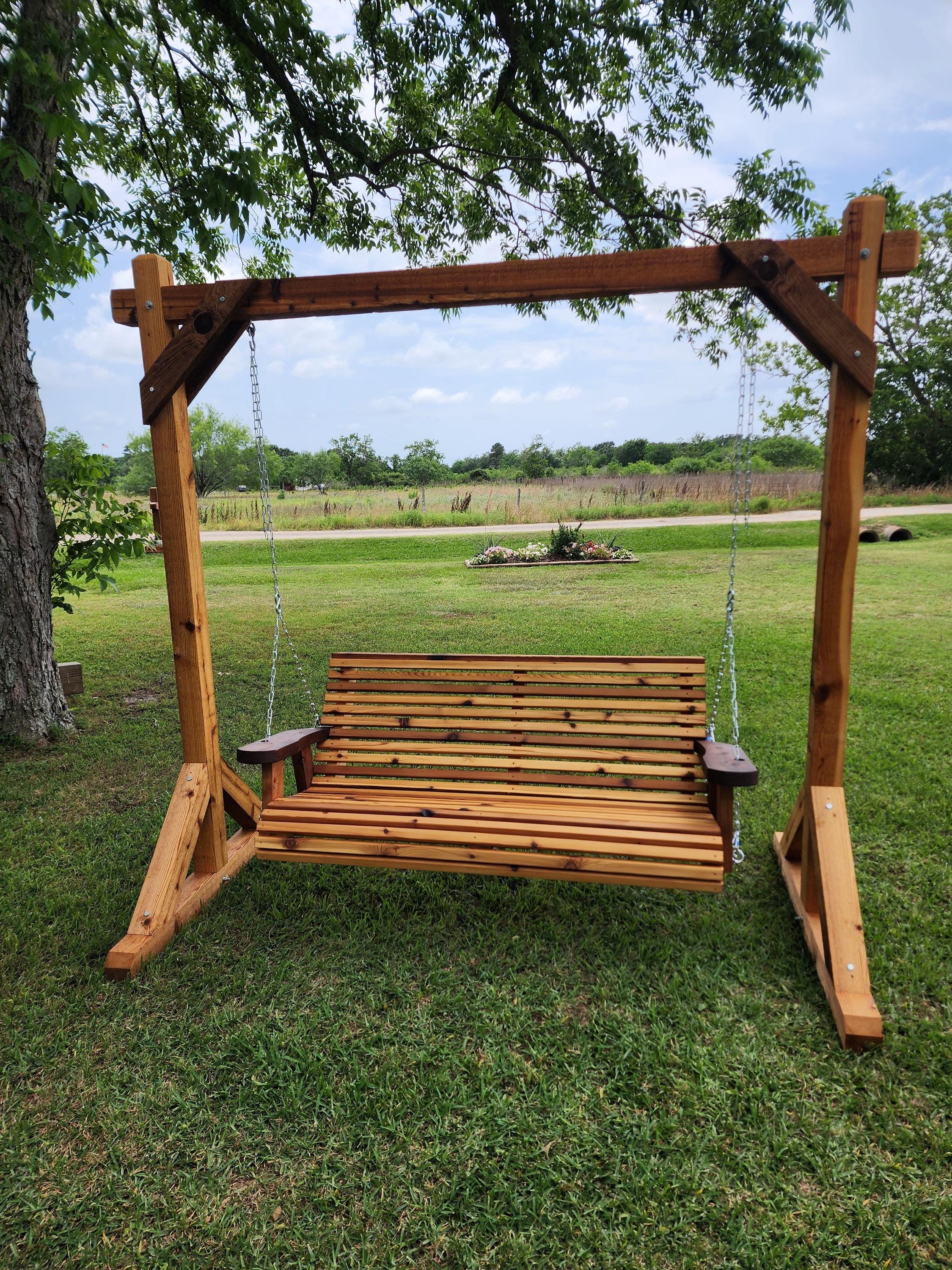Cedar Porch Swing: 5ft Wooden Outdoor Furniture, view 3