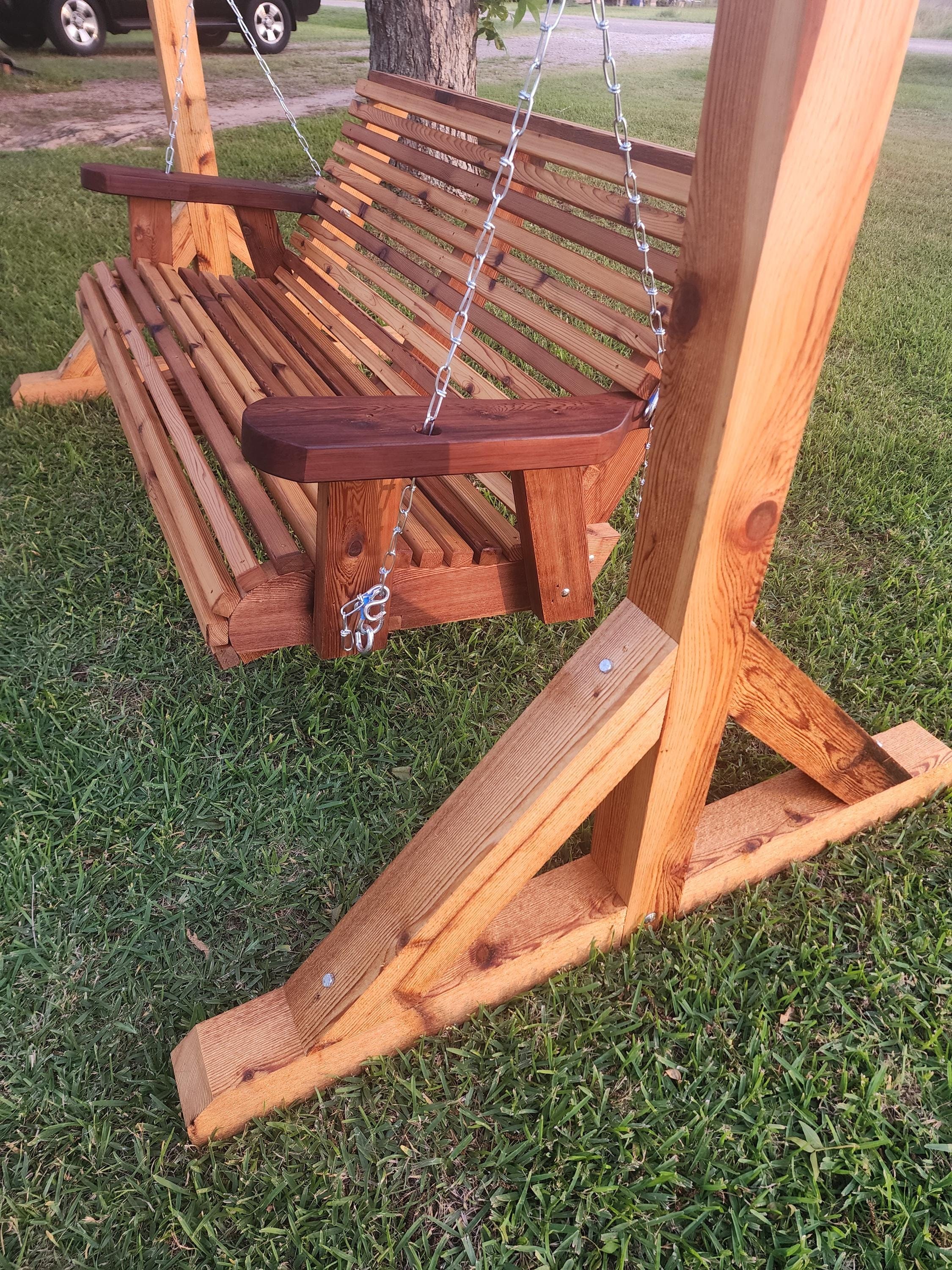 Cedar Porch Swing: 5ft Wooden Outdoor Furniture, view 5