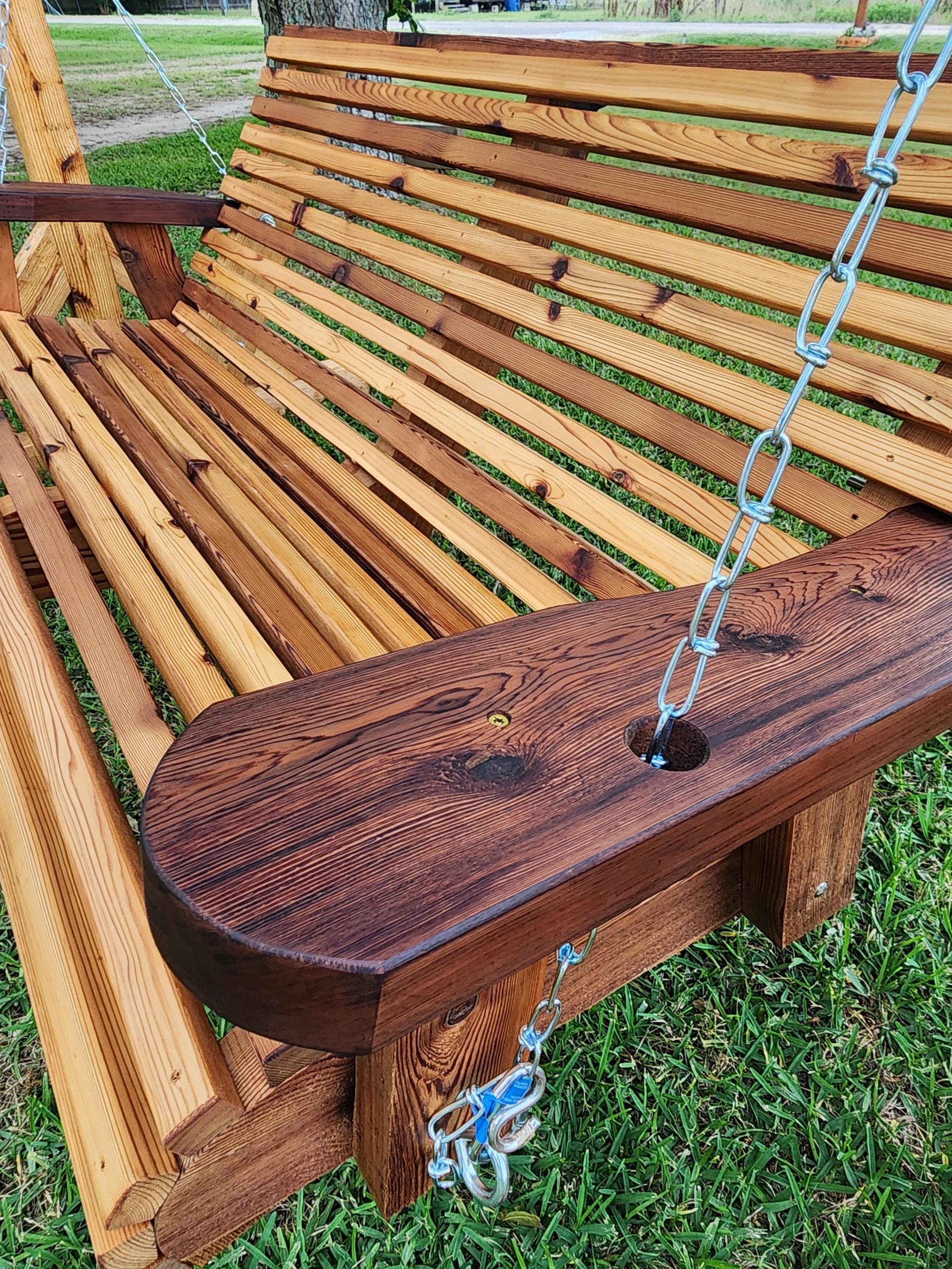 Cedar Porch Swing: 5ft Wooden Outdoor Furniture, view 8