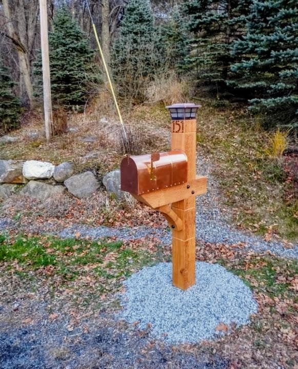 Custom Cedar Mailbox Post: Modern Rustic Outdoor Hardware (6x6), view 3