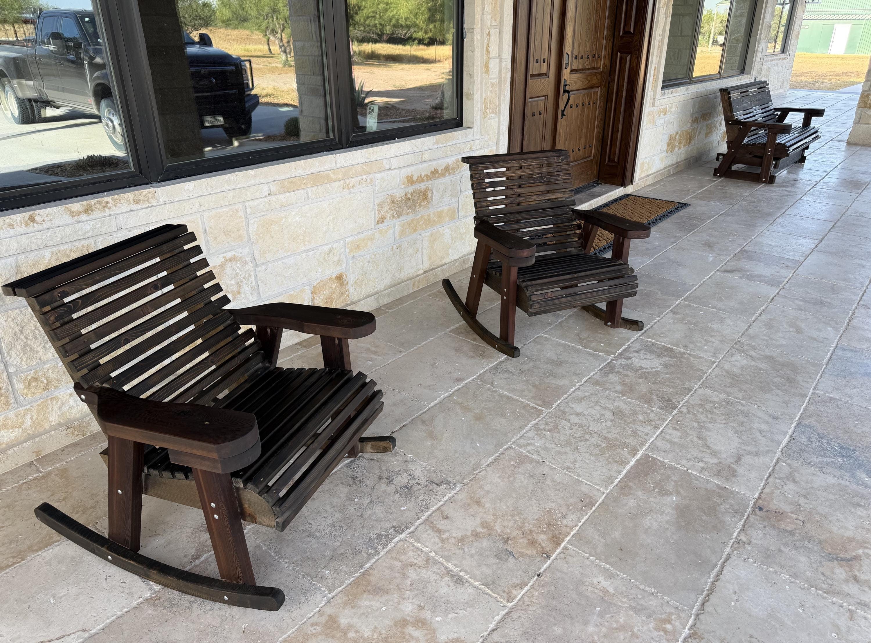 Cedar Porch Rocker: Wood Outdoor Seating, view 4