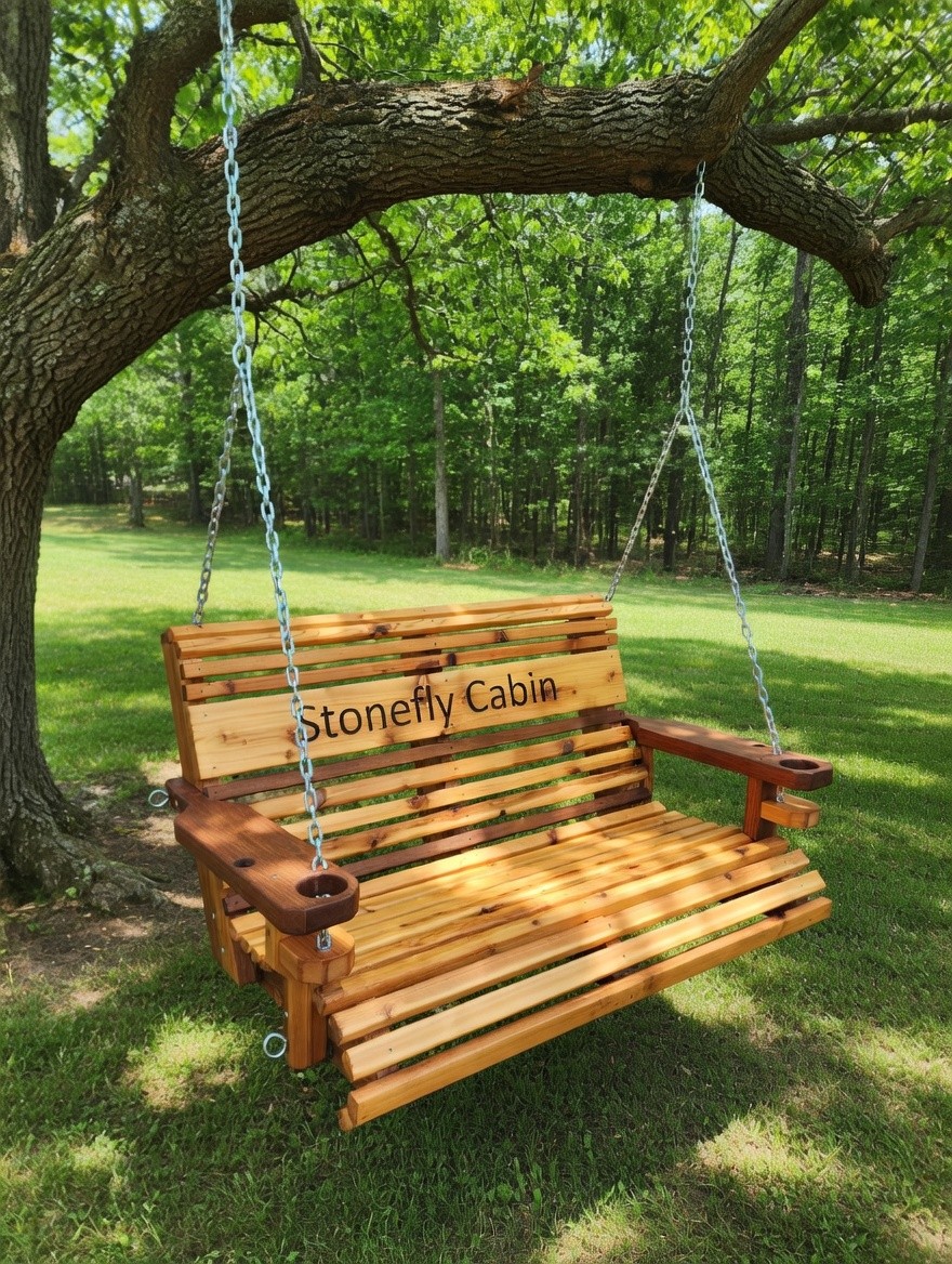 Cedar Porch Swing: Handcrafted Outdoor Seating
