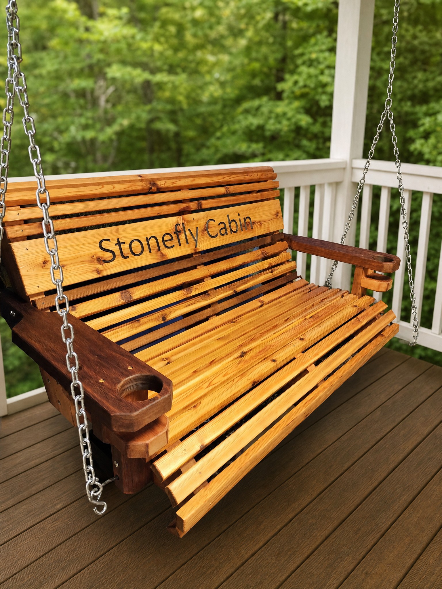 Cedar Porch Swing: Handcrafted Outdoor Seating, view 3