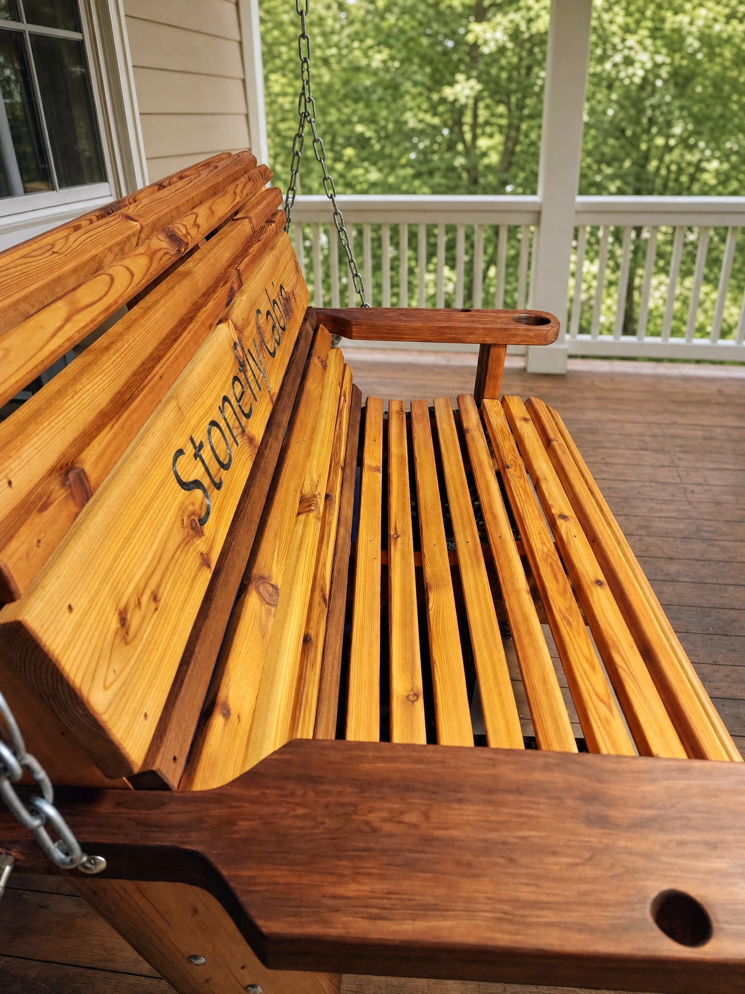Cedar Porch Swing: Handcrafted Outdoor Seating, view 4