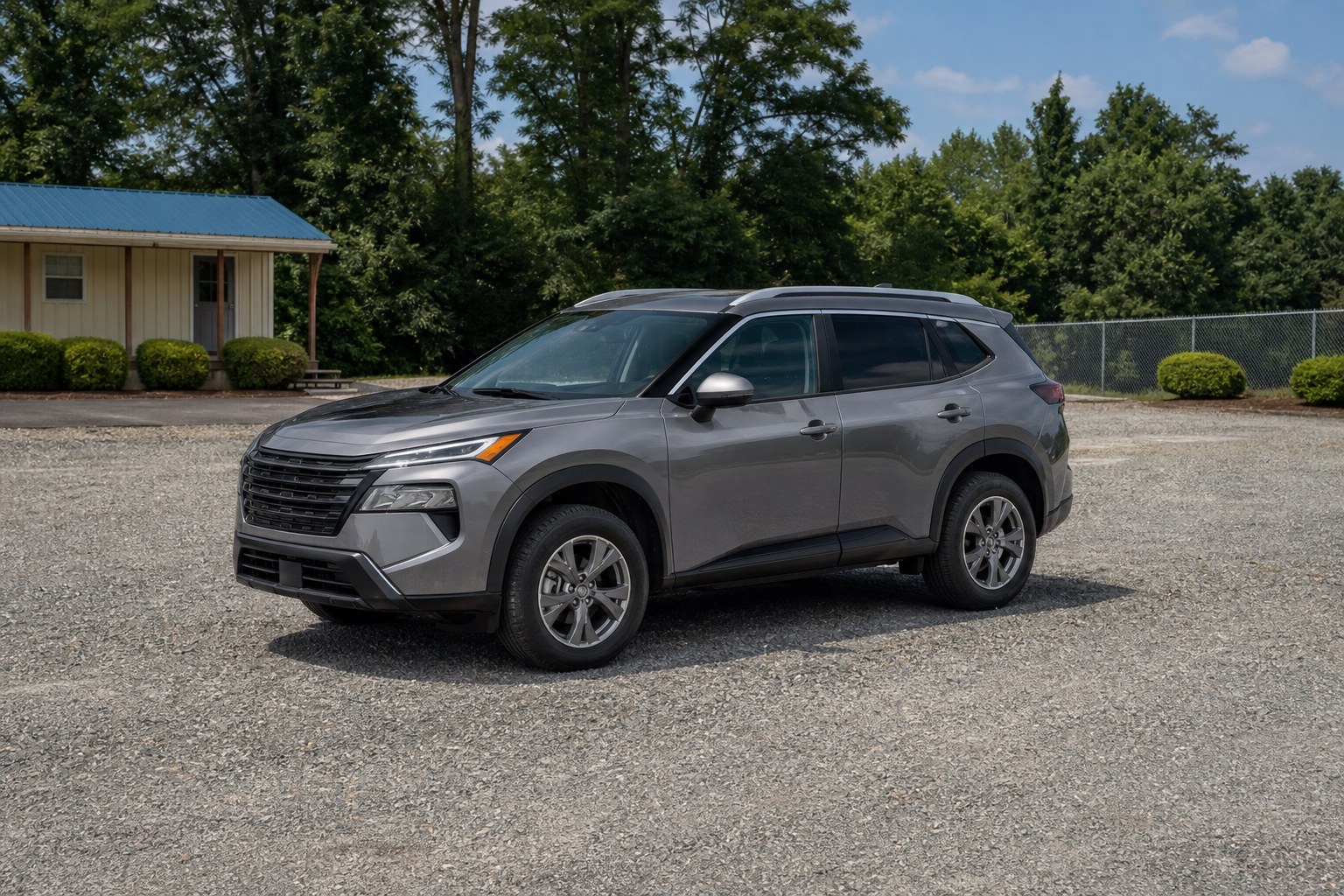 Compact SUV ready for rental pickup in a local lot