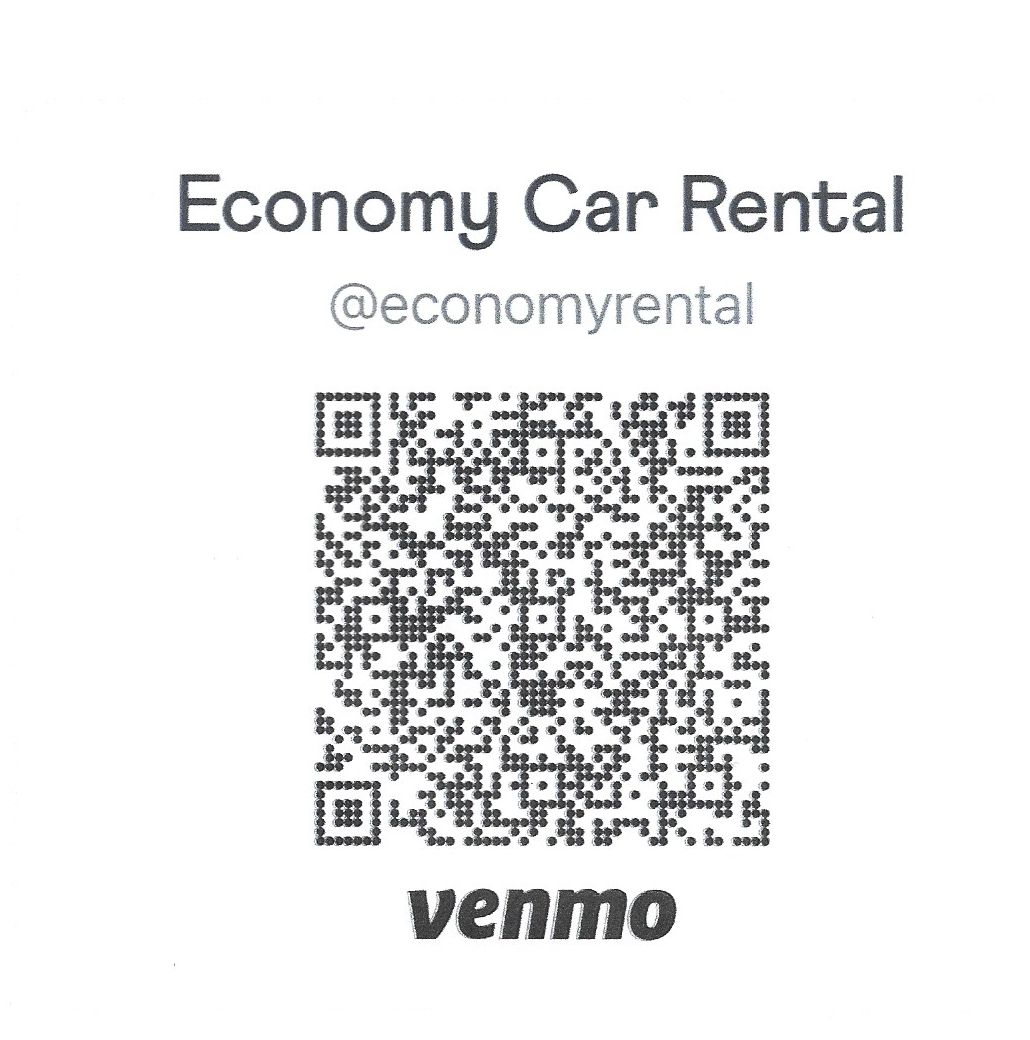 Economy Car Rental Venmo payment QR code